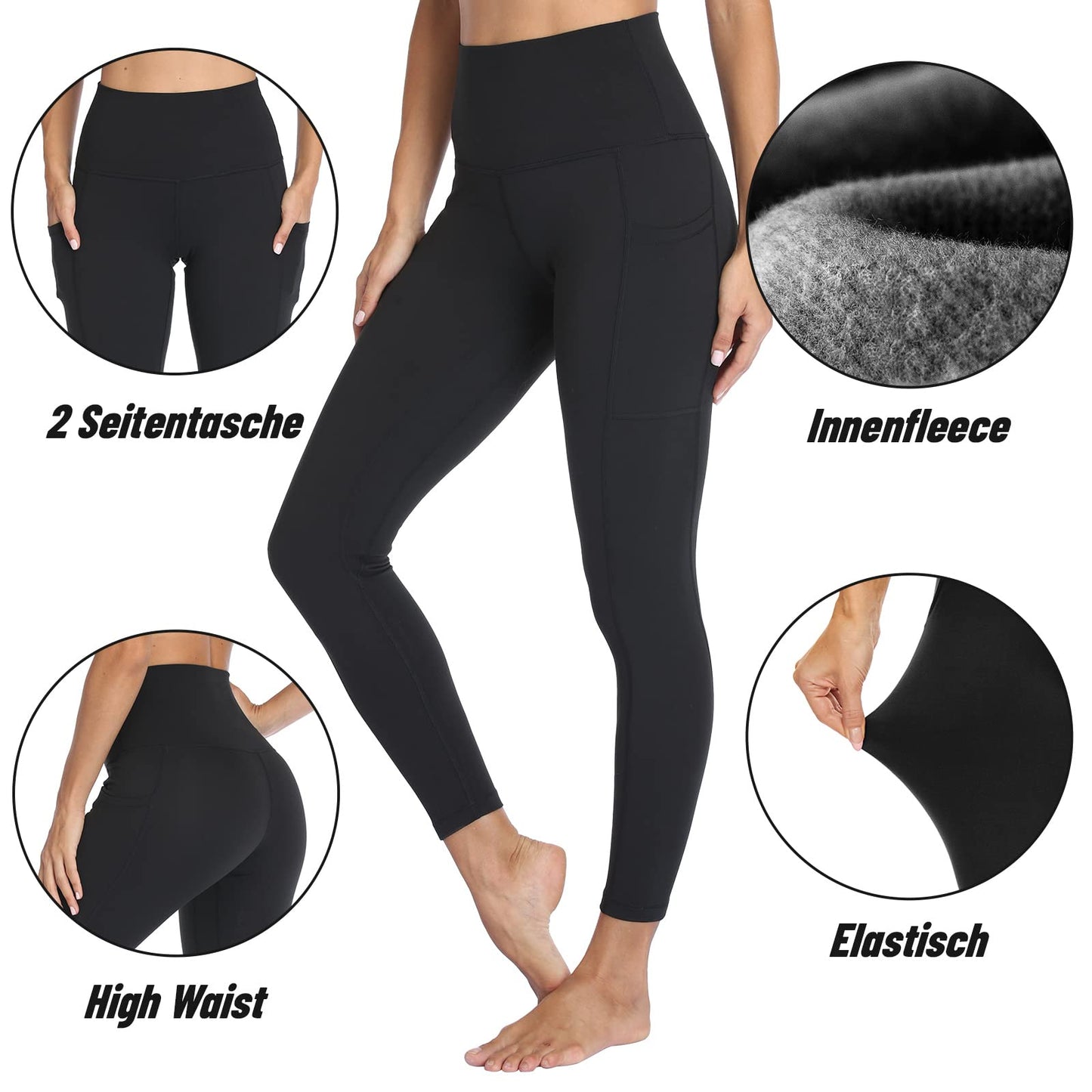 Thermo Leggings for Women – Winter High-Waisted Fleece Lined Sports Leggings