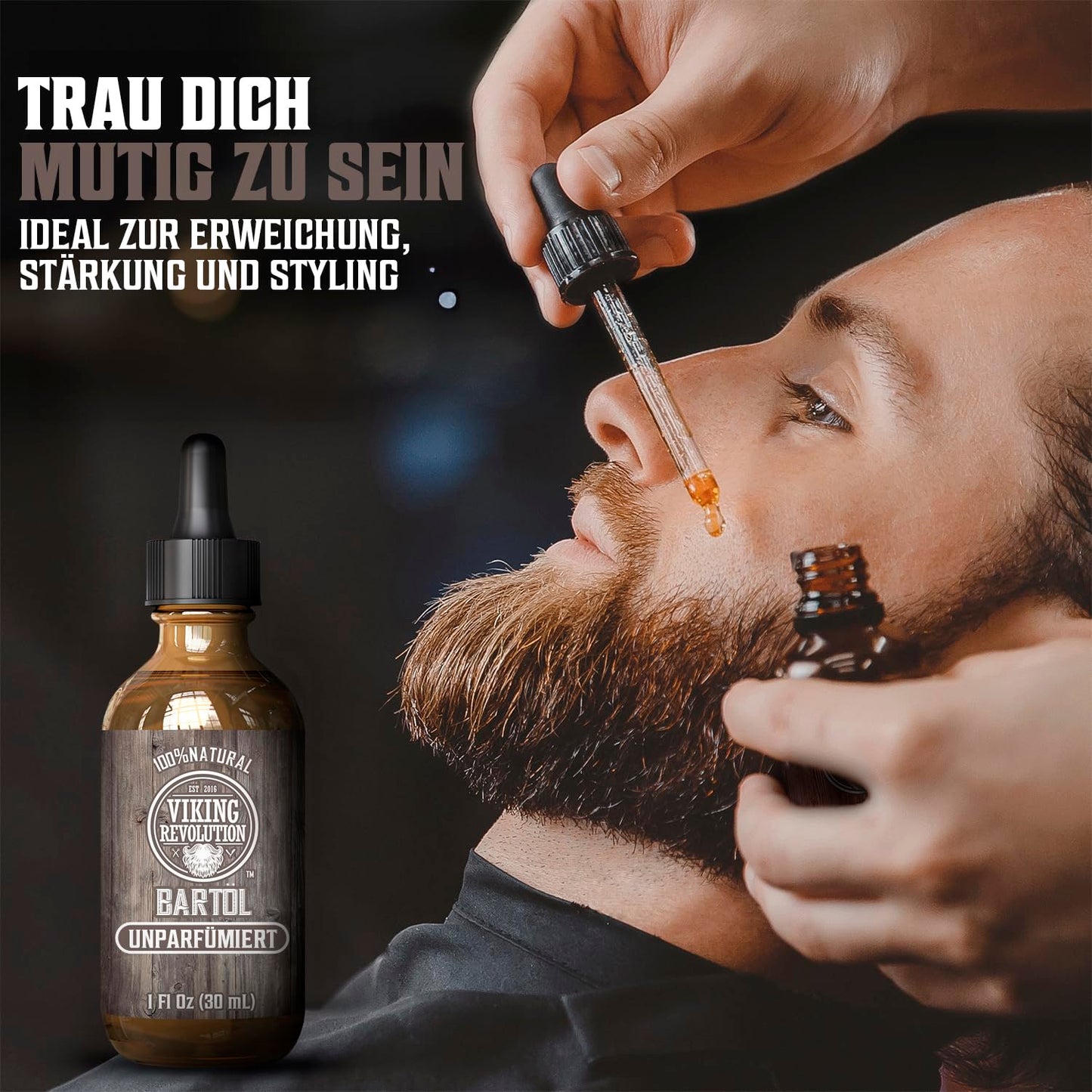 Viking Revolution - Bartöl - Macht Weich, Schützt und Stärkt - Natürliches Argan- und Jojobaöl - Bartöl Herren - Geschenke Für Männer - Sandelholz - 30 ml