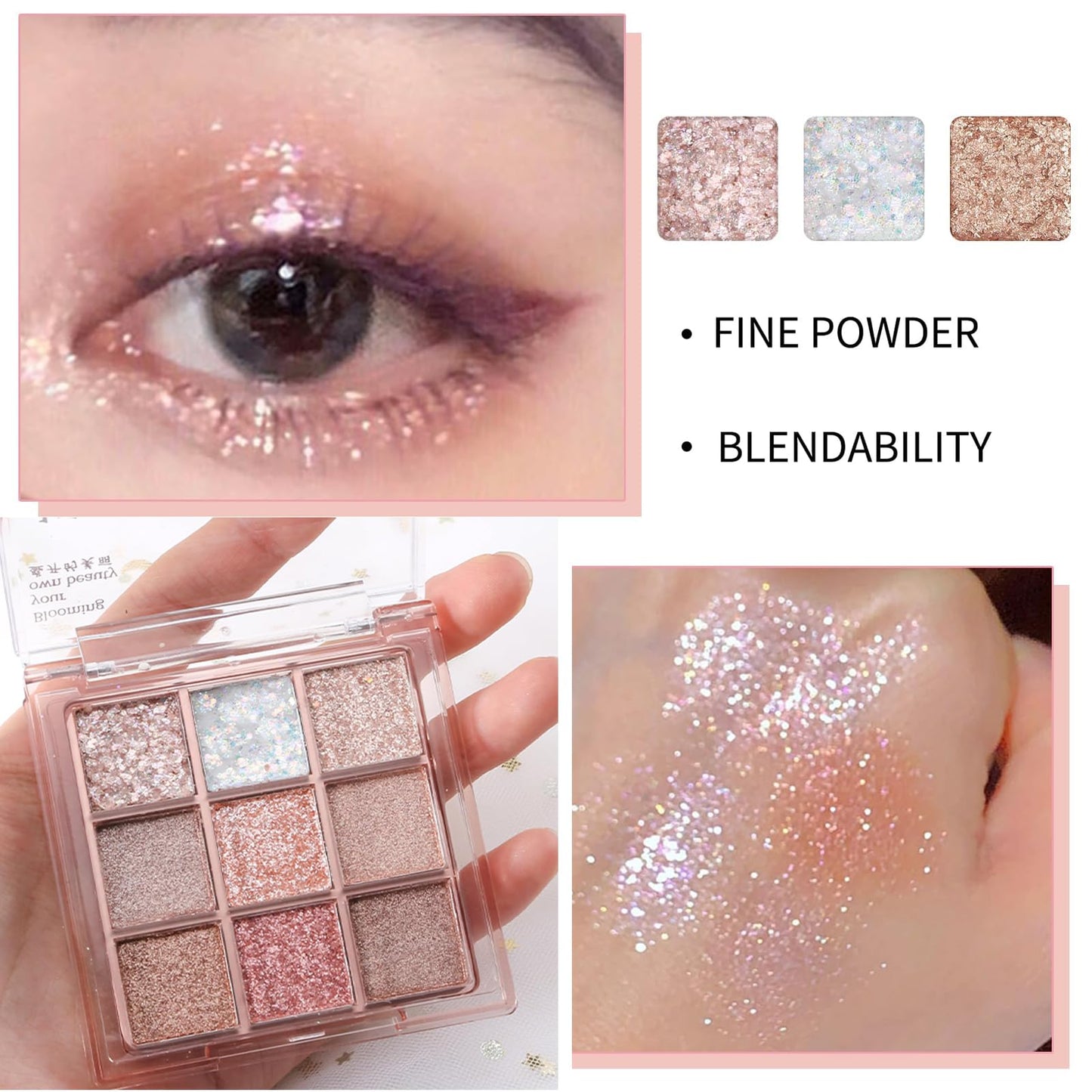 Lilbitty Nude Brown Eyeshadow Palette – Rose Gold & Dark Brown Bronze Highly Pigmented Long-Lasting Cream Eyeshadow for Brown Eyes