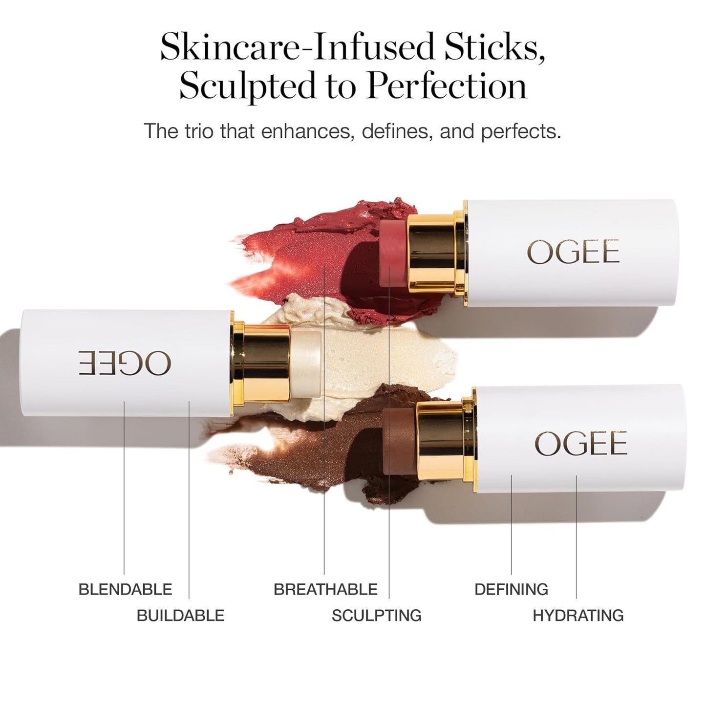 Ogee Sculpted Face Stick Trio – Crystal Contour Collection