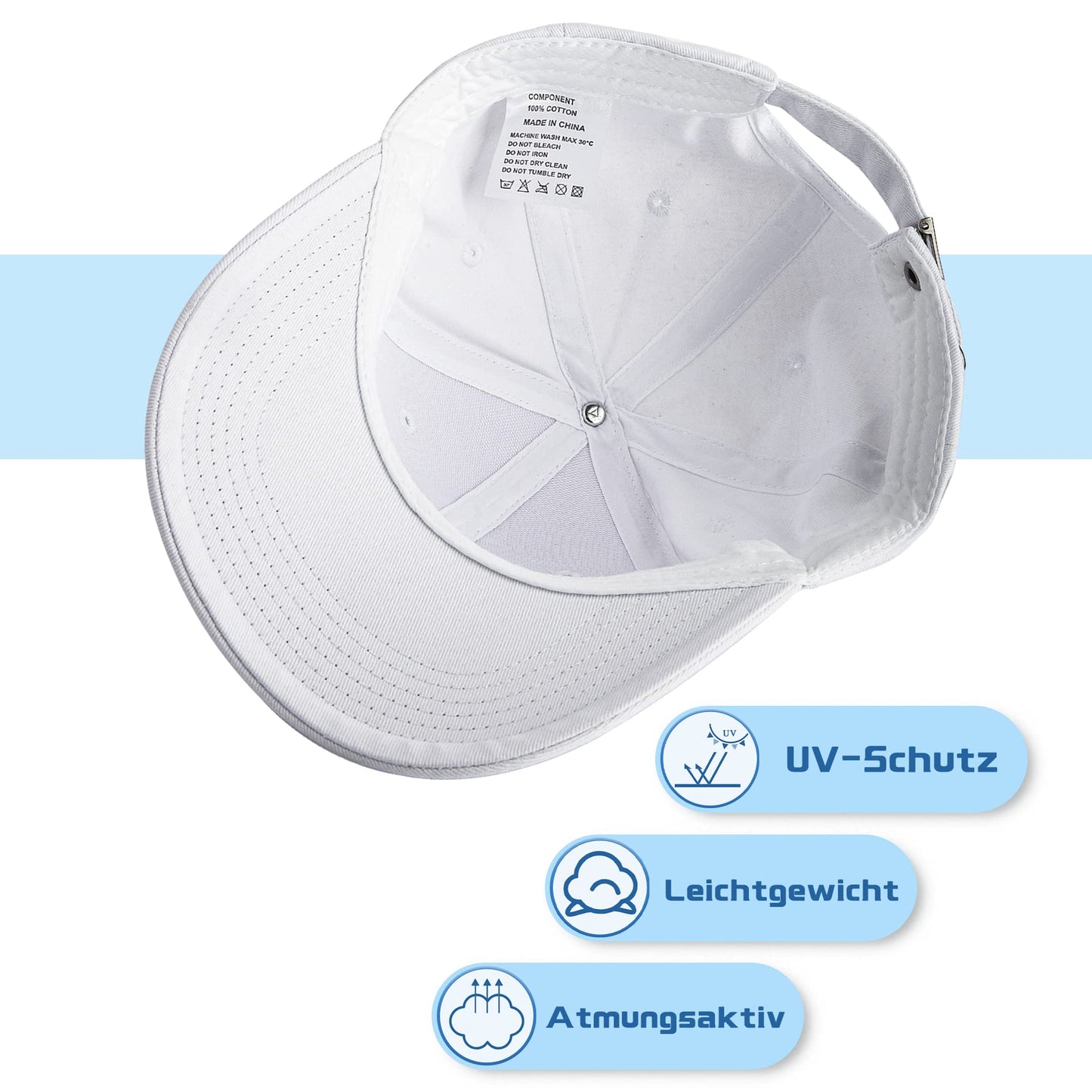 Momoshe Cap Herren Sommer Damen 100% Baumwoll Kappe Verstellbar Atmungsaktiv Einheitsgröße Baseball Bergspitzen Stickerei Sport