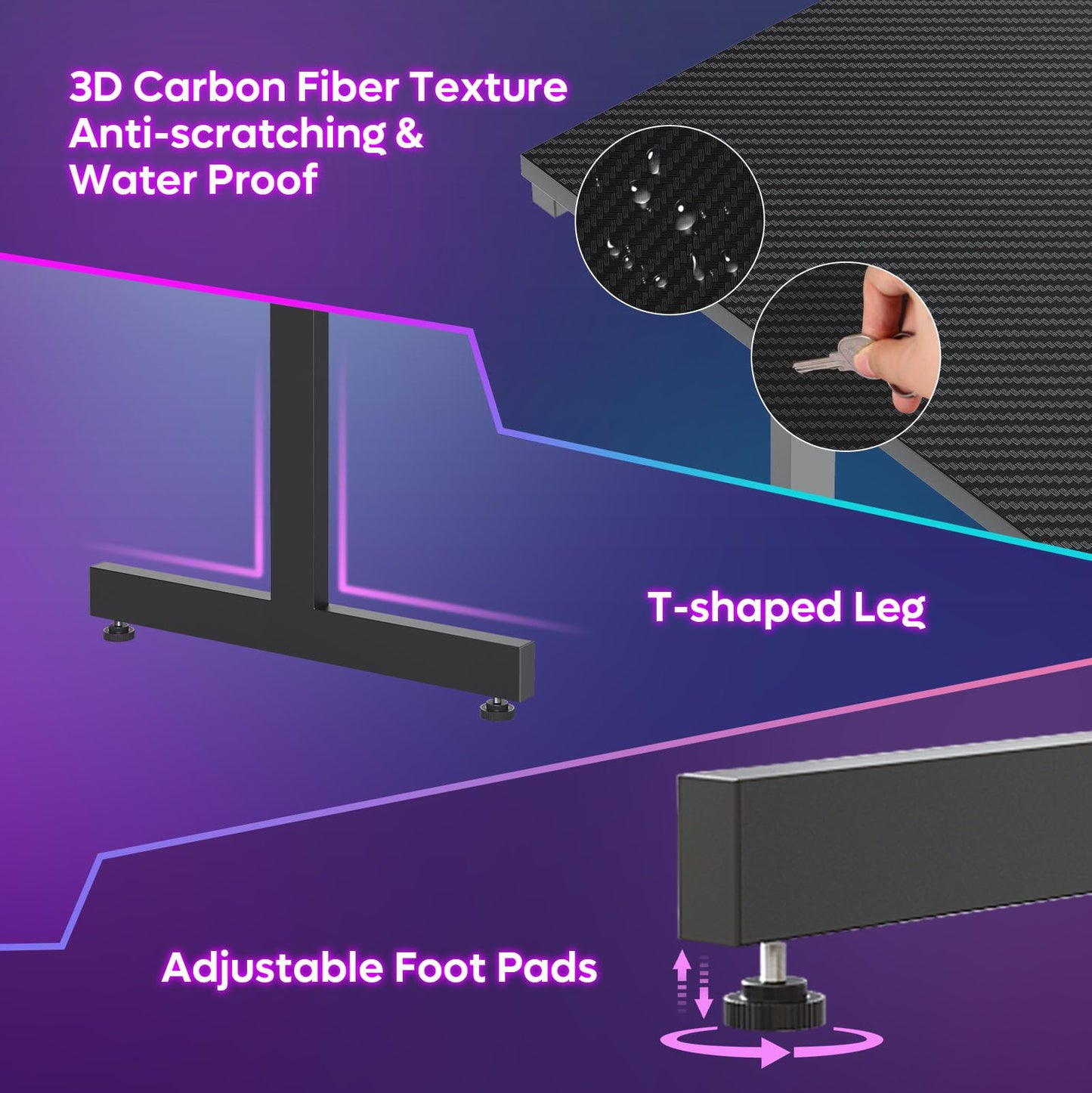 Bestier Kleiner Gaming-Schreibtisch 106,6 cm LED Computerschreibtisch mit Monitorständer, Gamer-Arbeitsstation mit Becherhalter & Headset-Haken für Home-Office, Schlafzimmer, kleine Räum