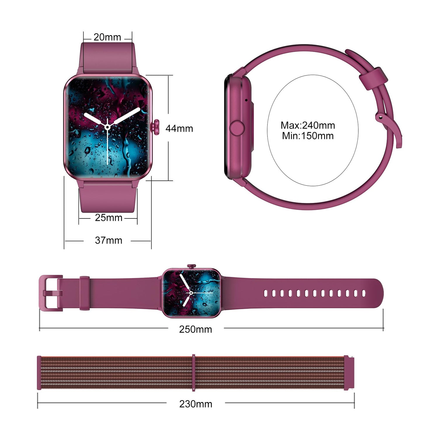 Blackview Smartwatch Herren Damen mit Telefonfunktion(Anrufe tätigen/empfangen)/Message Reminder, Sportuhr mit 100+Sportmodi, Fitnessuhr,Puls-Schlaf-Monitor, Schrittzähler, Smart Watch für Android iOS