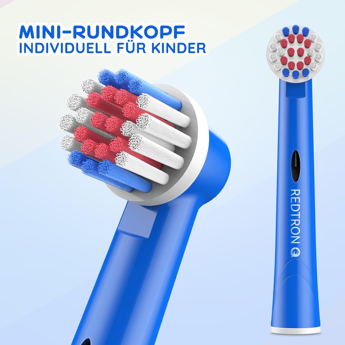 REDTRON-Kinderzahnbürstenköpfe für Oral B, Zahnbürstenköpfe für oral b Tiefen-und Präzisionsreinigung, mehrfarbige elektrische Bürstenköpfe für Kinder (4er-Pack)