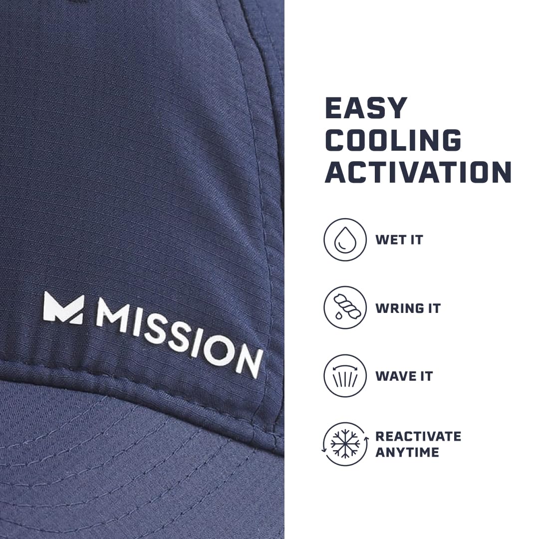 MISSION Cooling UPF Performance Hat - Unisex One Size Cap for Workouts, Golf & Running - Sweat & Water Activated Technology