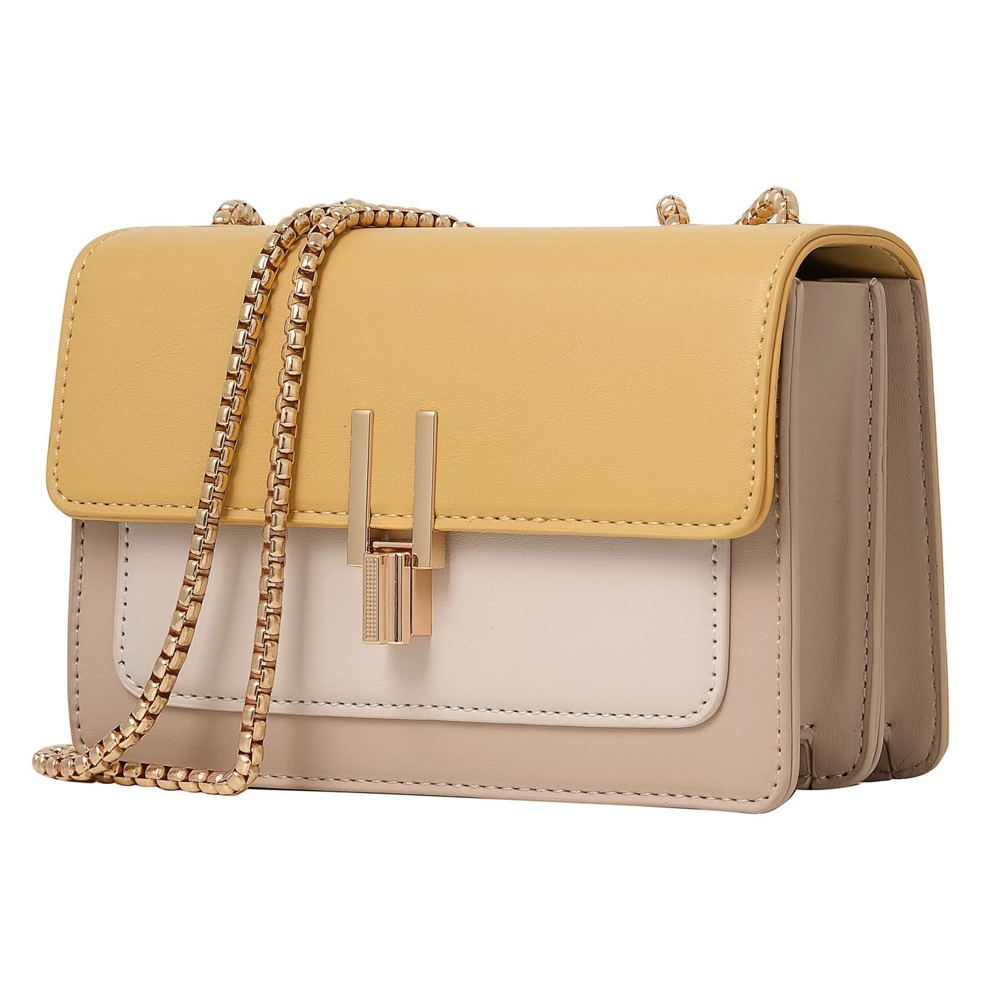 Color-Block Chain Shoulder Bag