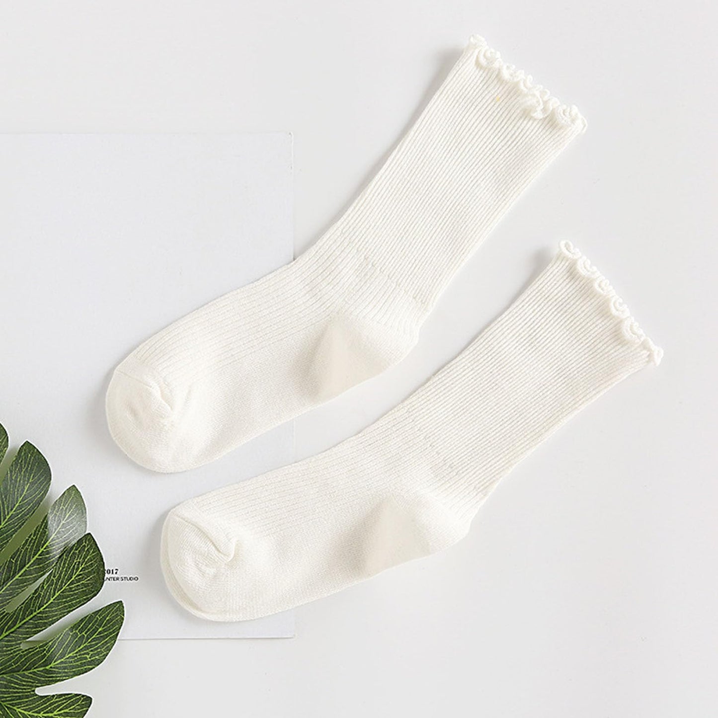 Women's Ruffle Socks – 6 Pairs Casual Cute Cotton Knit Socks