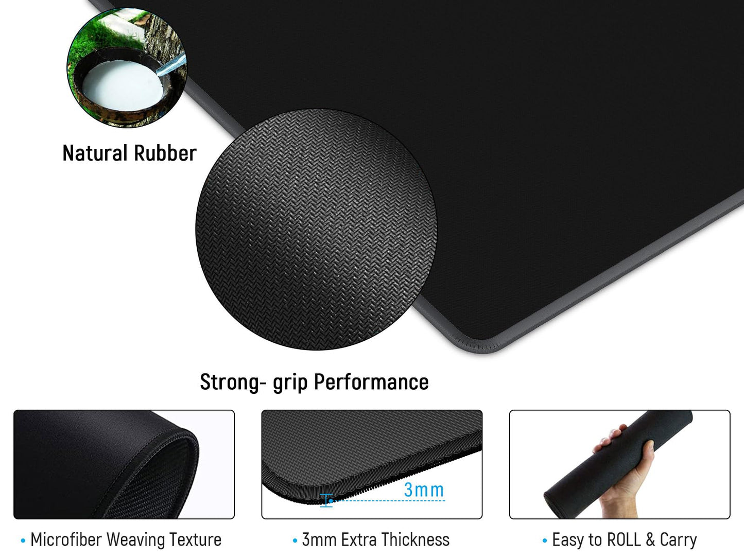 JIALONG Großes Mauspad mit Excel Tastaturkürzeln für Office, multifunktional, komfortabel Gaming Mousepad, Anti Rutsch Schreibtischunterlage für Büro und Zuhause 900x400mm