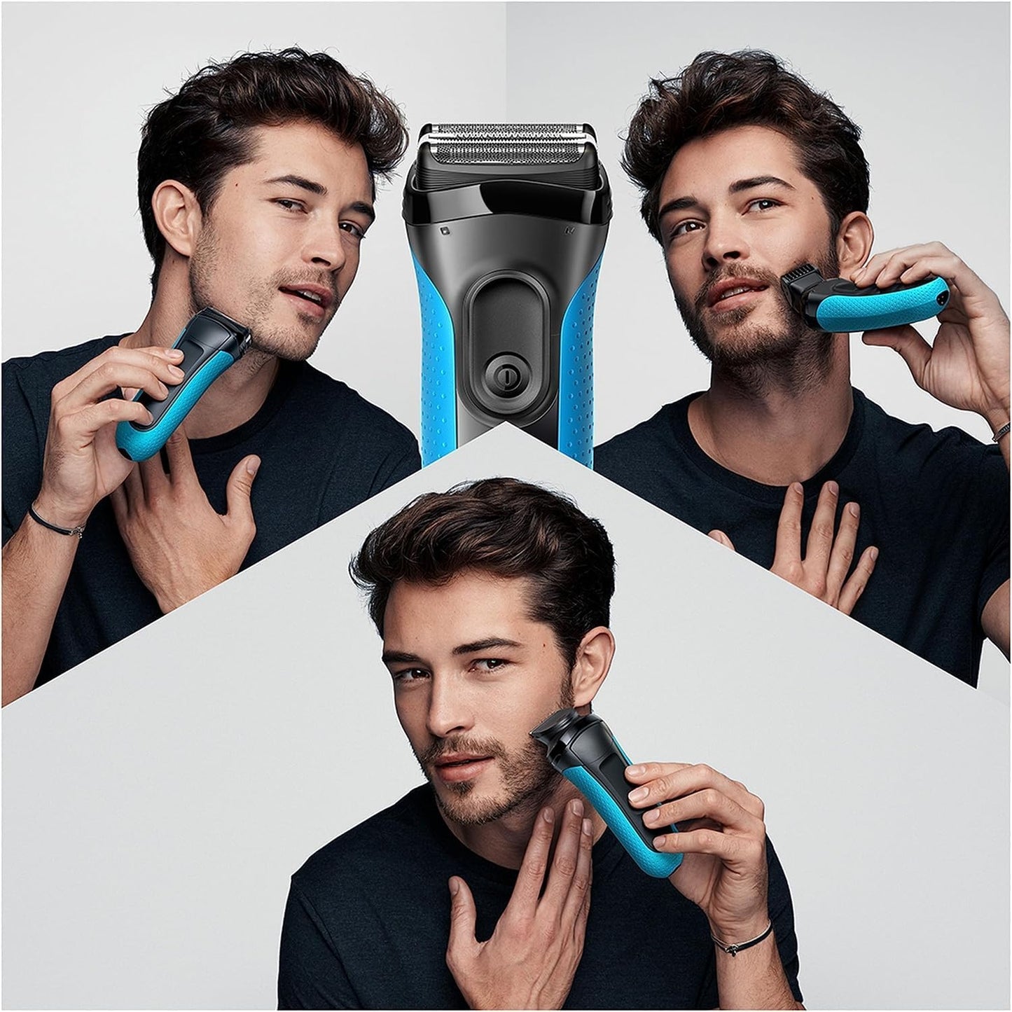 Braun Series 3 ProSkin Elektrorasierer mit Präzisionstrimmer, Rasierer Herren Elektrisch, elektrischer Rasierer, Wet&Dry, rasierapparat, trockenrasierer, Made in Germany, 3040s, schwarz/blau