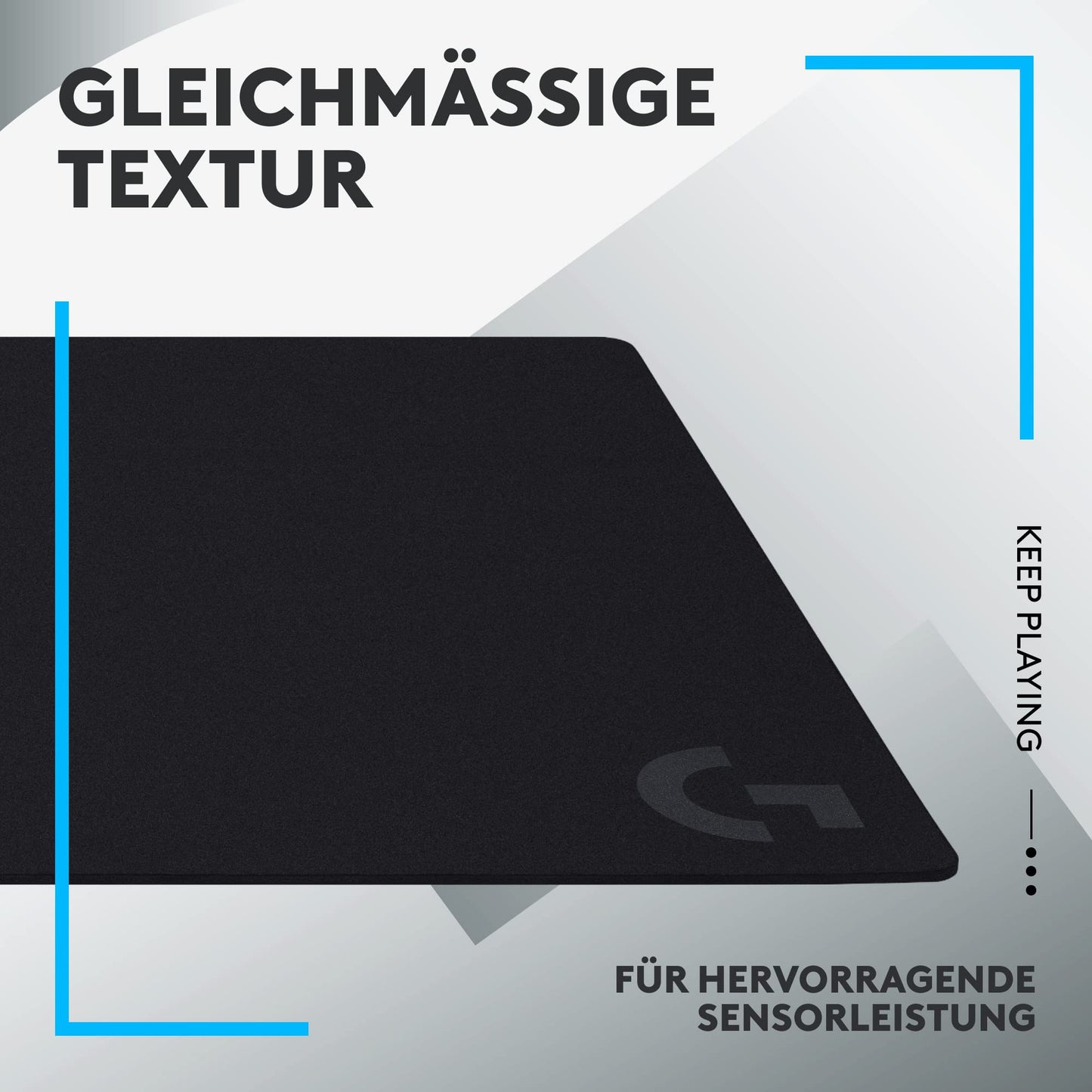 Logitech G G240 Stoff-Gaming-Mauspad, optimiert für Gaming-Sensoren, mäßige Oberflächenreibung, rutschfeste Mausmatte, Mac- und PC-Gaming-Zubehör, 340 x 280 x 1 mm