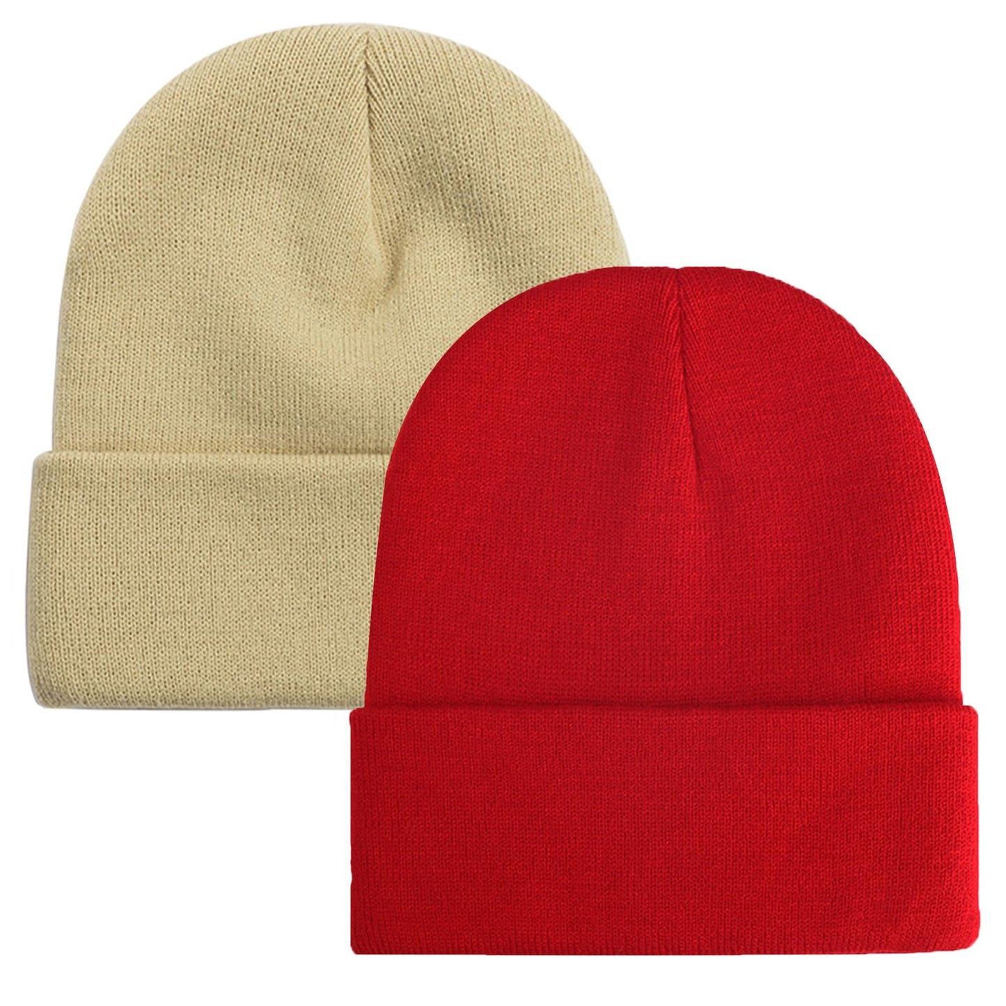 ZOORON 1&2 Pack Beanie for Men Women Slouchy Beanie Hats Winter Knit Caps Soft Ski Hat Unisex