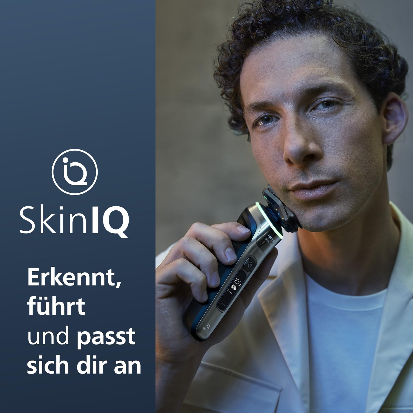 Philips Shaver S9000 – Elektrischer Nass-& Trockenrasierer für Männer, Dunkelchrom, Lift & Cut System, SkinIQ Technologie, Barttrimmer, Reinigungsstation, Ladestation & Reiseetui (Modell S9974/55)