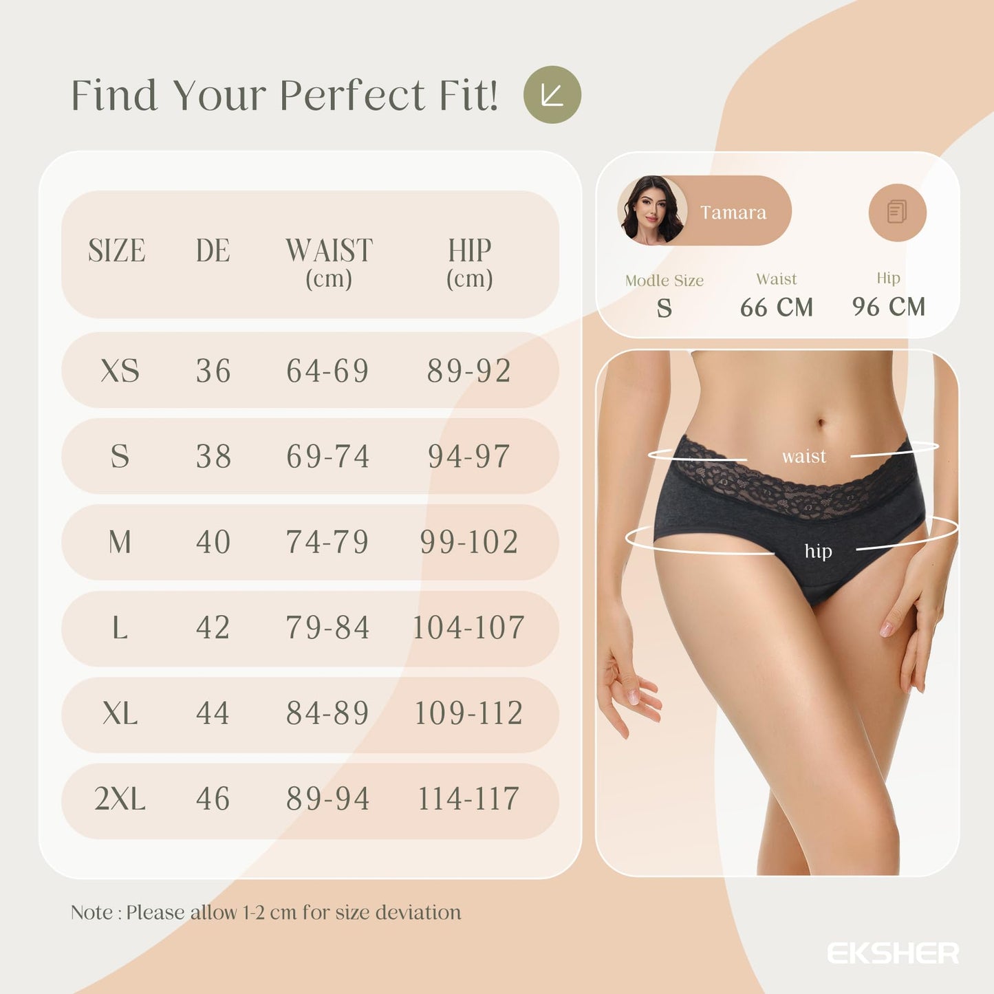 Women's Lace Hipster Cotton Soft Comfortable Underwear – Multipack of 6