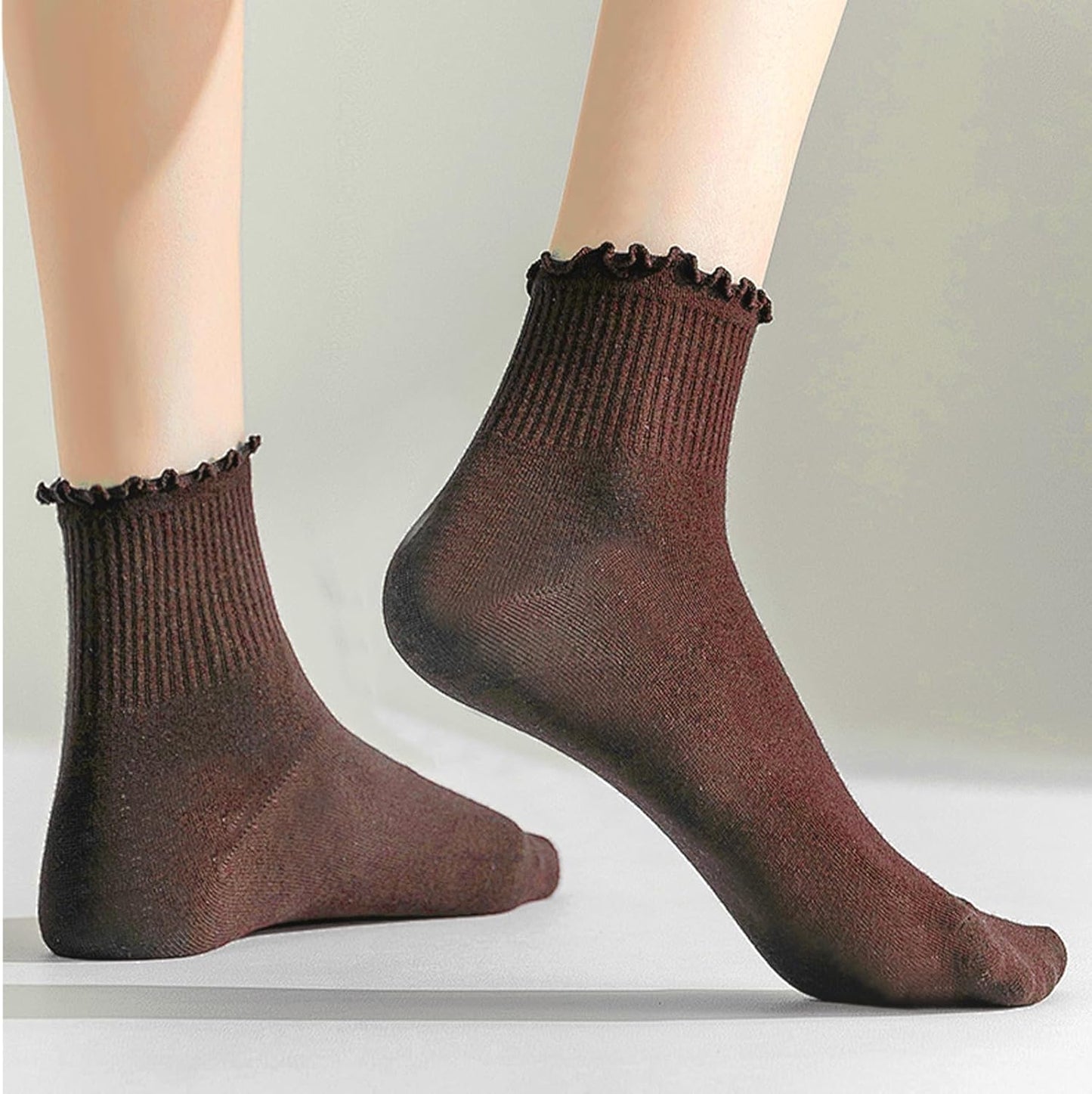 6 Pairs Women's Ruffle Socks – Cute Casual Ankle Crew Socks