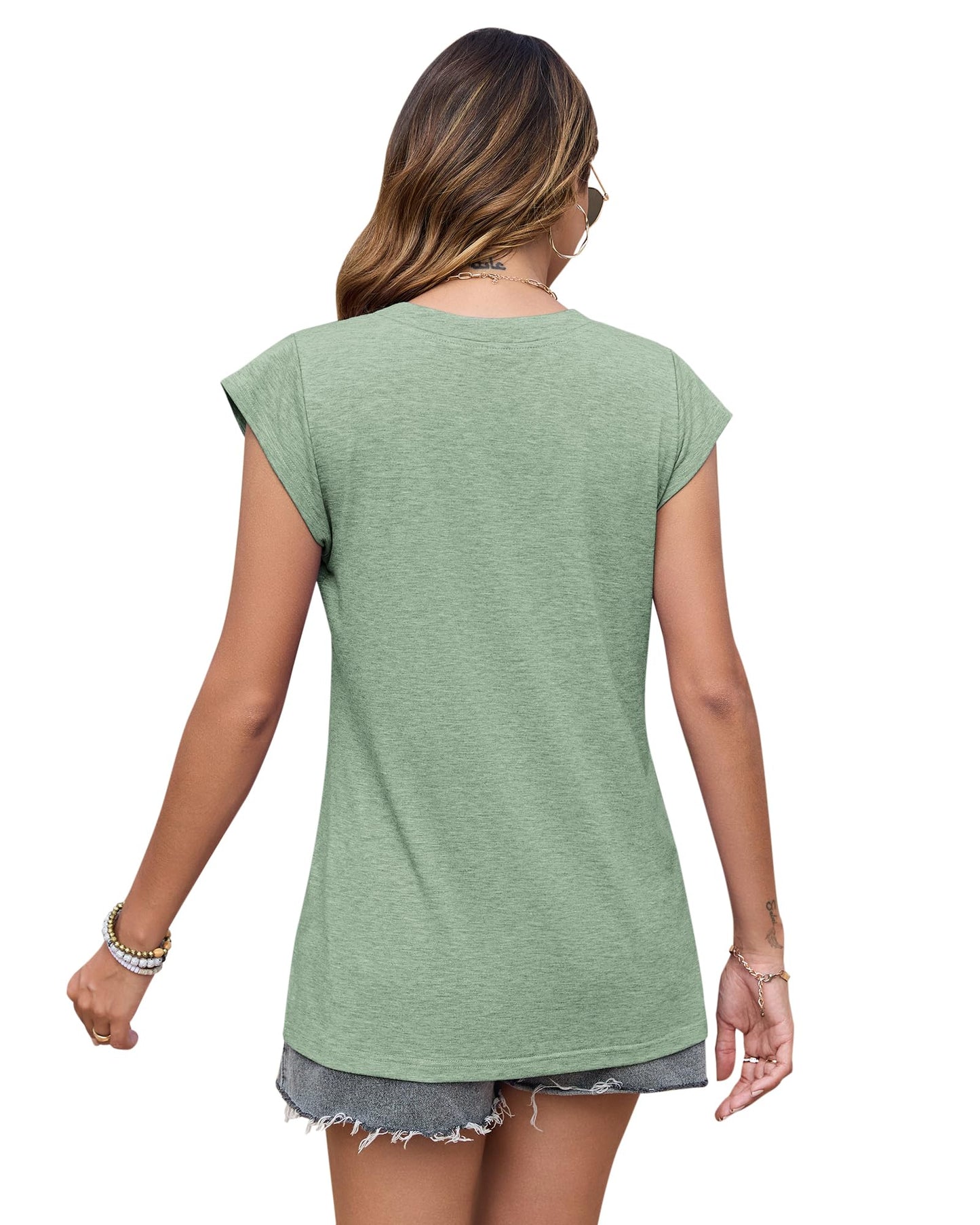 PLOKNRD Women's V-Neck Summer T-Shirt