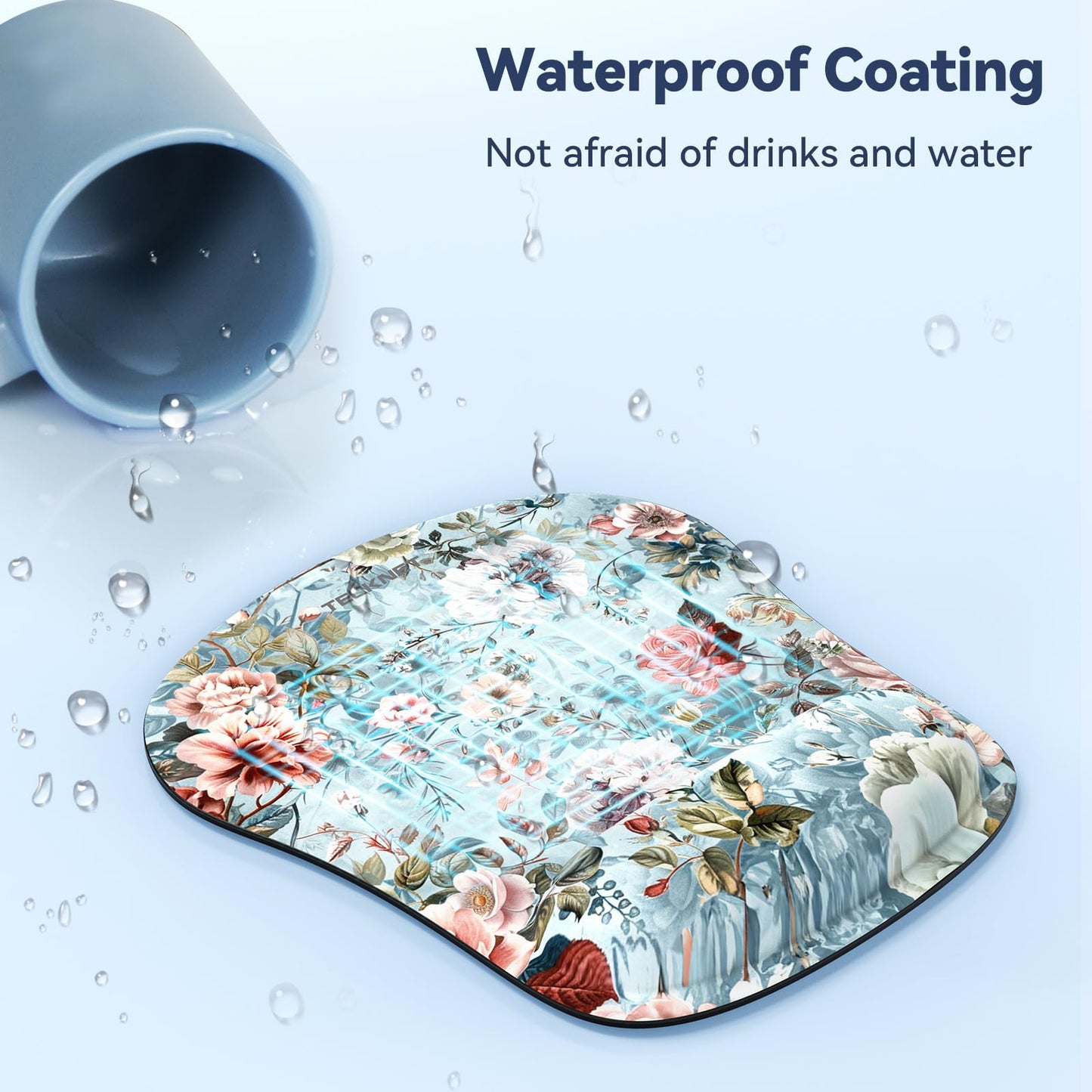 TECKNET Mauspad mit Gelkissen, Memory Foam Mousepad Ergonomisches Wasserdicht Komfort Mausmatte mit Handgelenkpolster Handauflage für Alle Maus Offfice Heim Computer Laptop