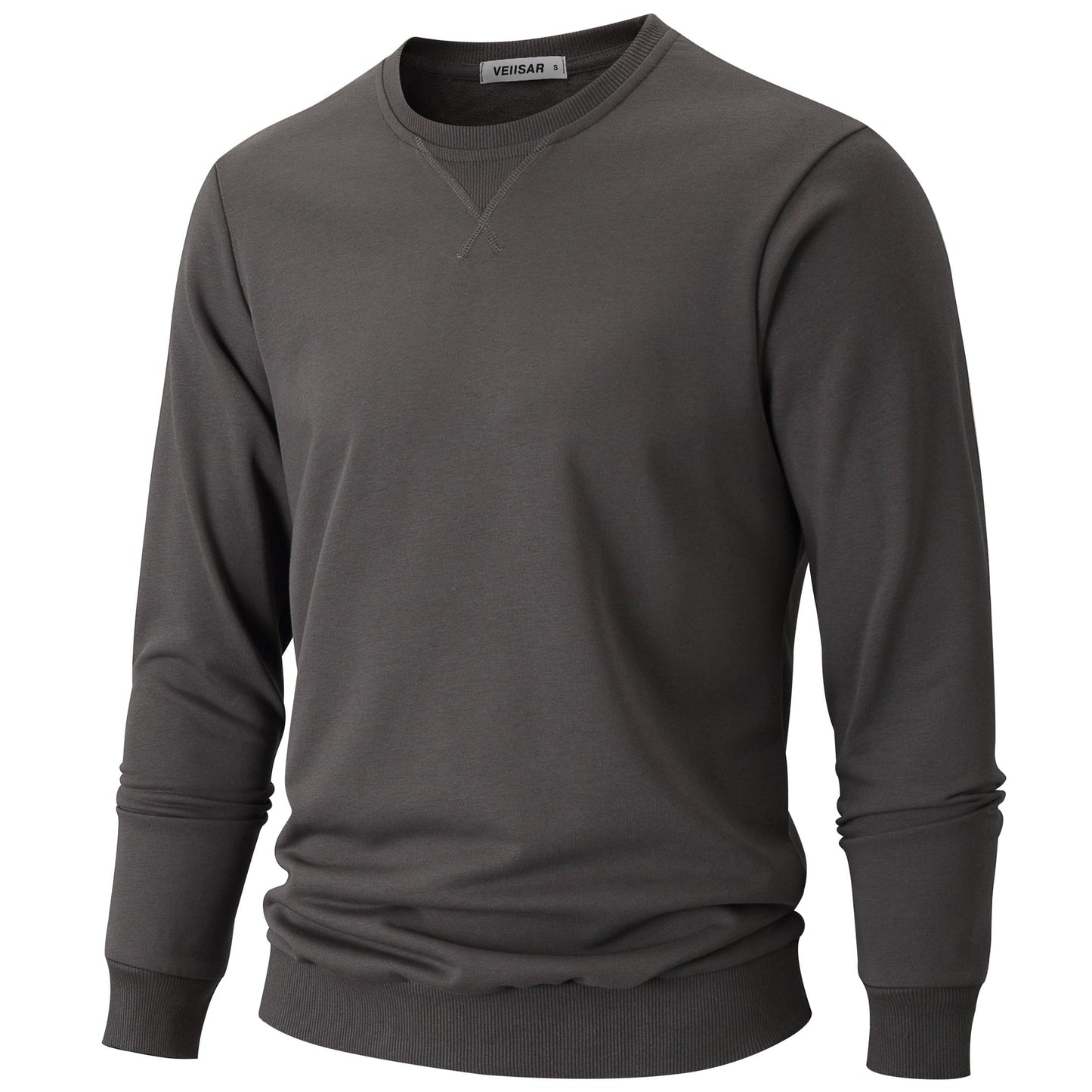 VEIISAR Men’s Basic Sweatshirt – Long Sleeve Crew Neck Pullover
