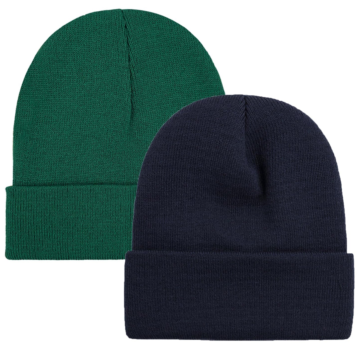 ZOORON 1&2 Pack Beanie for Men Women Slouchy Beanie Hats Winter Knit Caps Soft Ski Hat Unisex