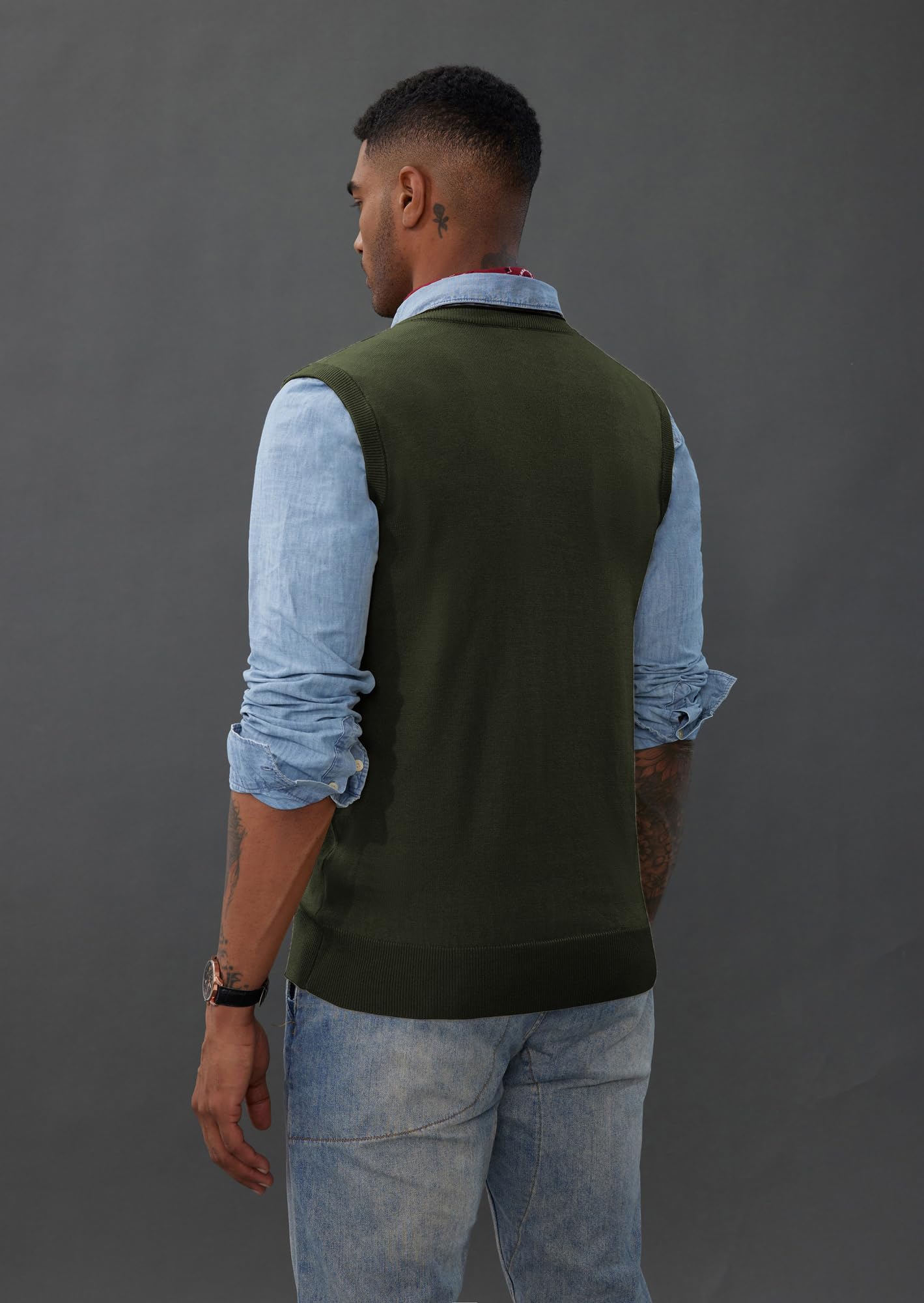 PJ PAUL JONES Men’s Sweater Vest – Wool Blend V-Neck Pullover
