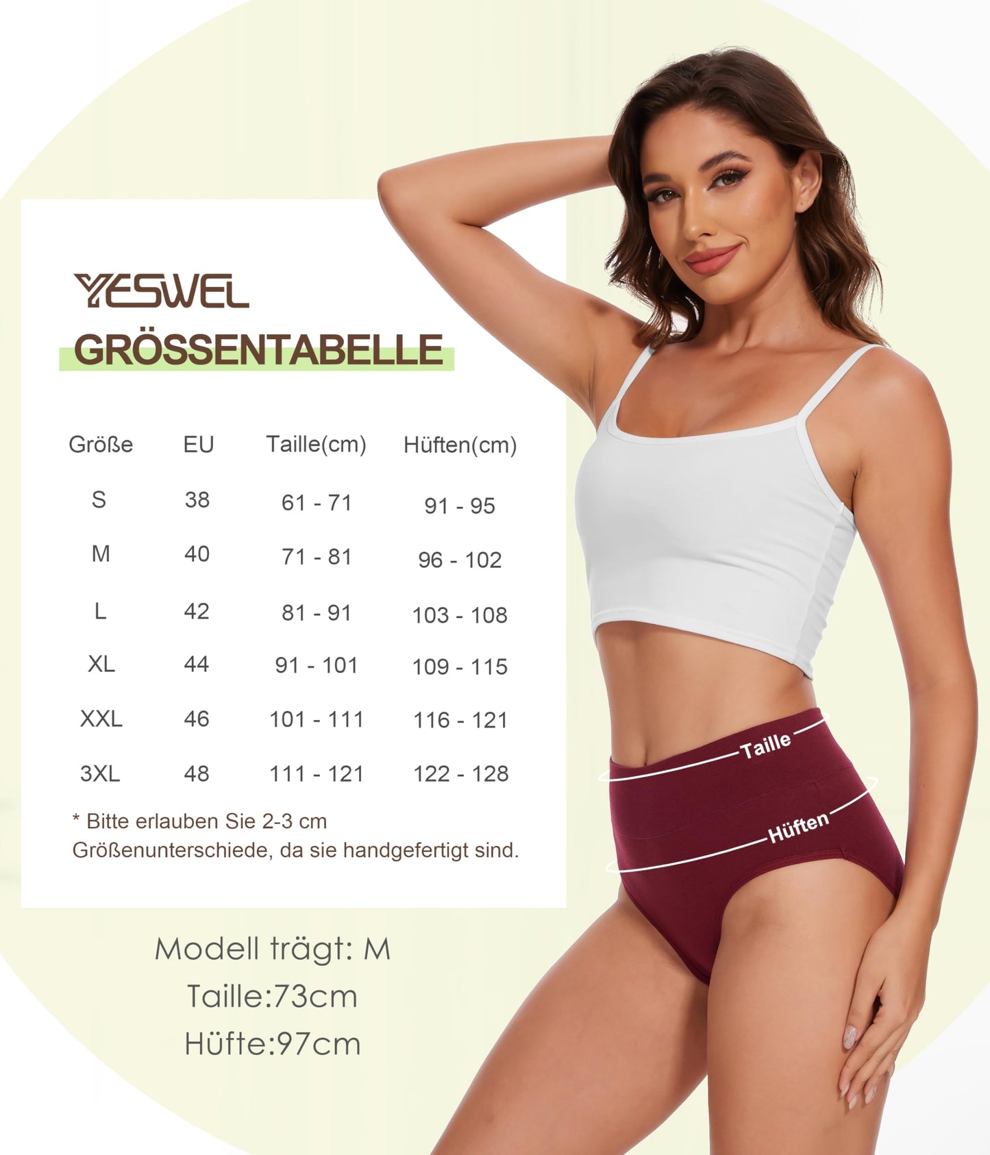 Women’s High Waist Cotton Panties 5-Pack - Sizes S-3XL