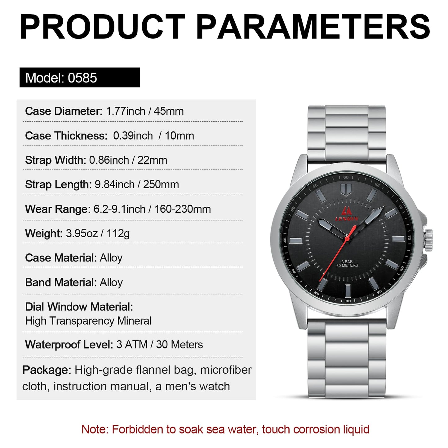 LN LENQIN Herren Uhr Edelstahl Uhren Herren Analog Quarz Uhr 30M Wasserdicht Armbanduhr Herren Mode Casual Designer Uhr für Männer