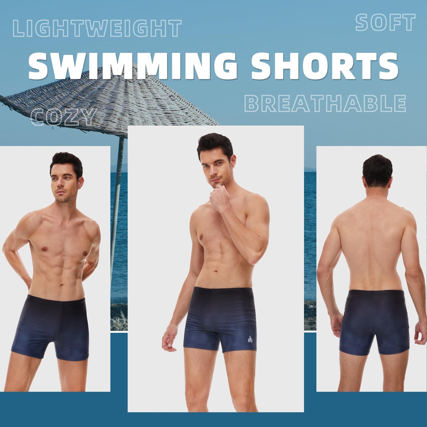 Men’s Short Swim Trunks – Quick-Dry, Hydrophobic Swim Shorts