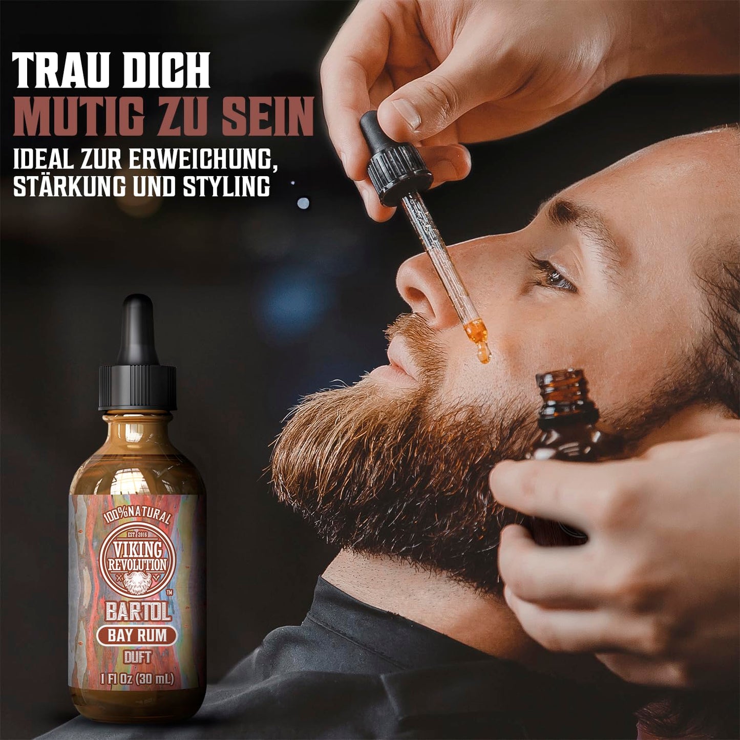 Viking Revolution - Bartöl - Macht Weich, Schützt und Stärkt - Natürliches Argan- und Jojobaöl - Bartöl Herren - Geschenke Für Männer - Sandelholz - 30 ml