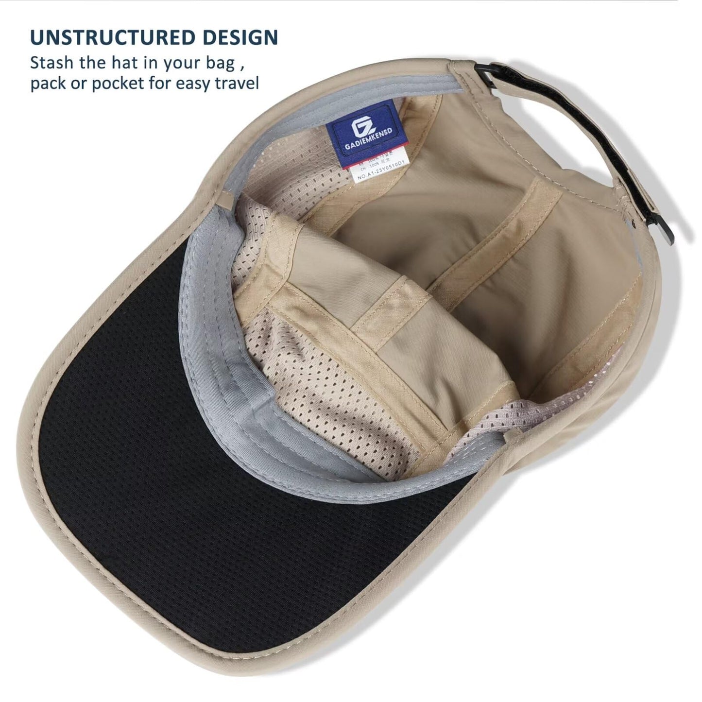 GADIEMKENSD Folding Outdoor Hat UPF 50+ Sun Protection Mesh Sport Hat