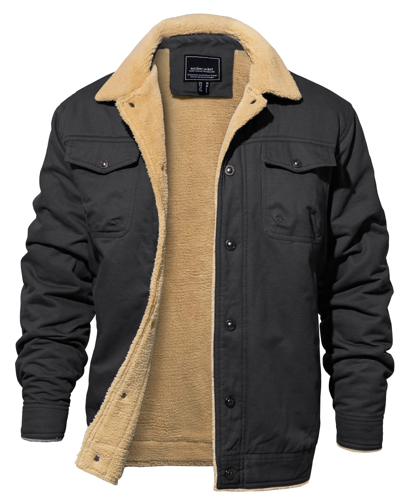 EKLENTSON Men’s Winter Jacket – Fleece Lined Cargo Coat