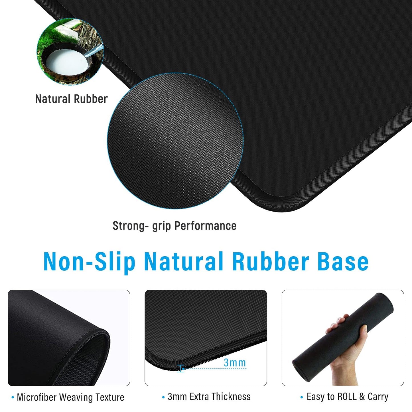 Anpollo Gaming Mouse Mat XXL 900 x 400 x 3 mm Non-Slip Desk Mat Table Mat Multifunctional Office Mouse Mat, Type 1