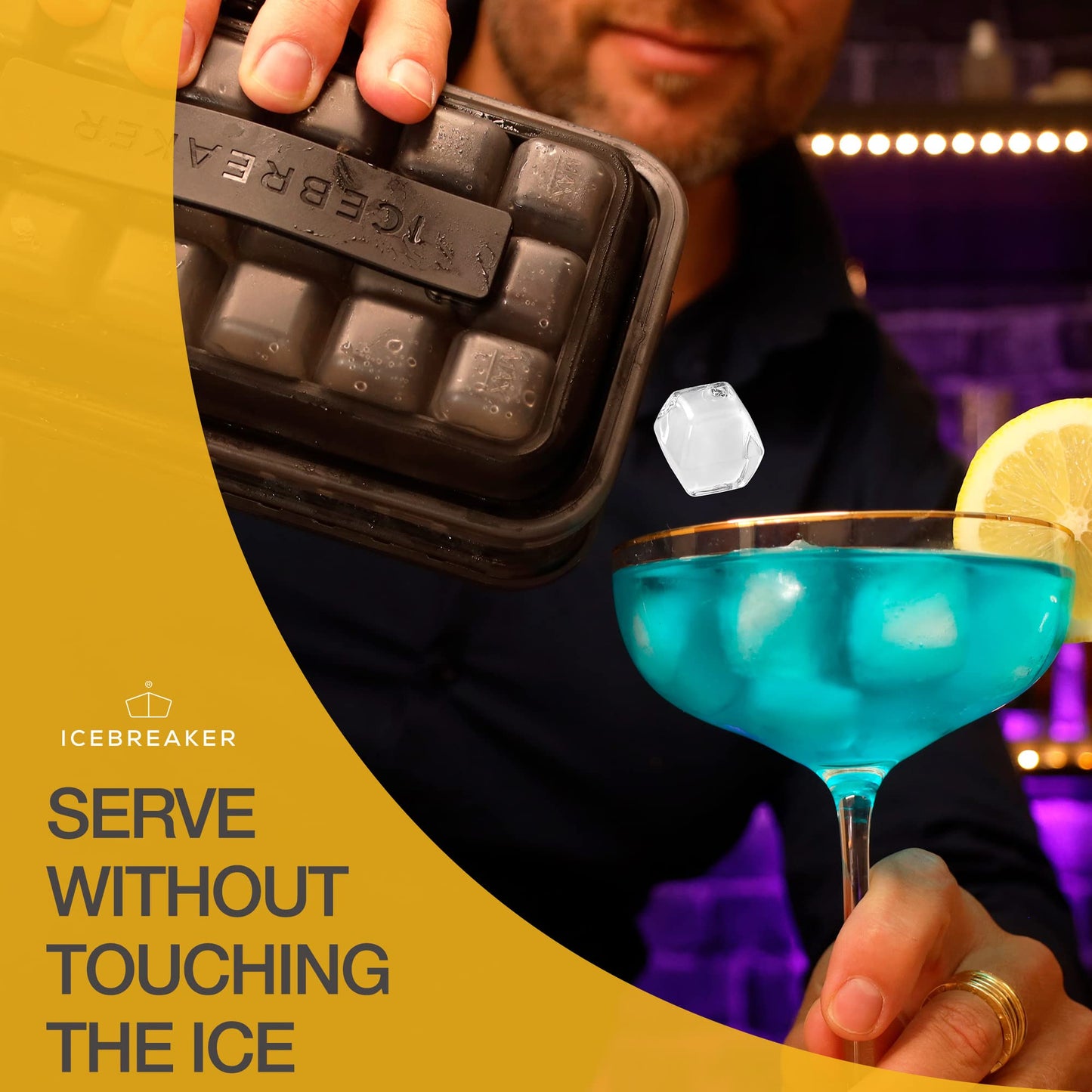 ICEBREAKER POP 2.0 ice cube tray - Make and serve ice without touching the ice - The hygienic ice container for the freezer - Silicone container with lid - 18 ice cubes (2 pieces)