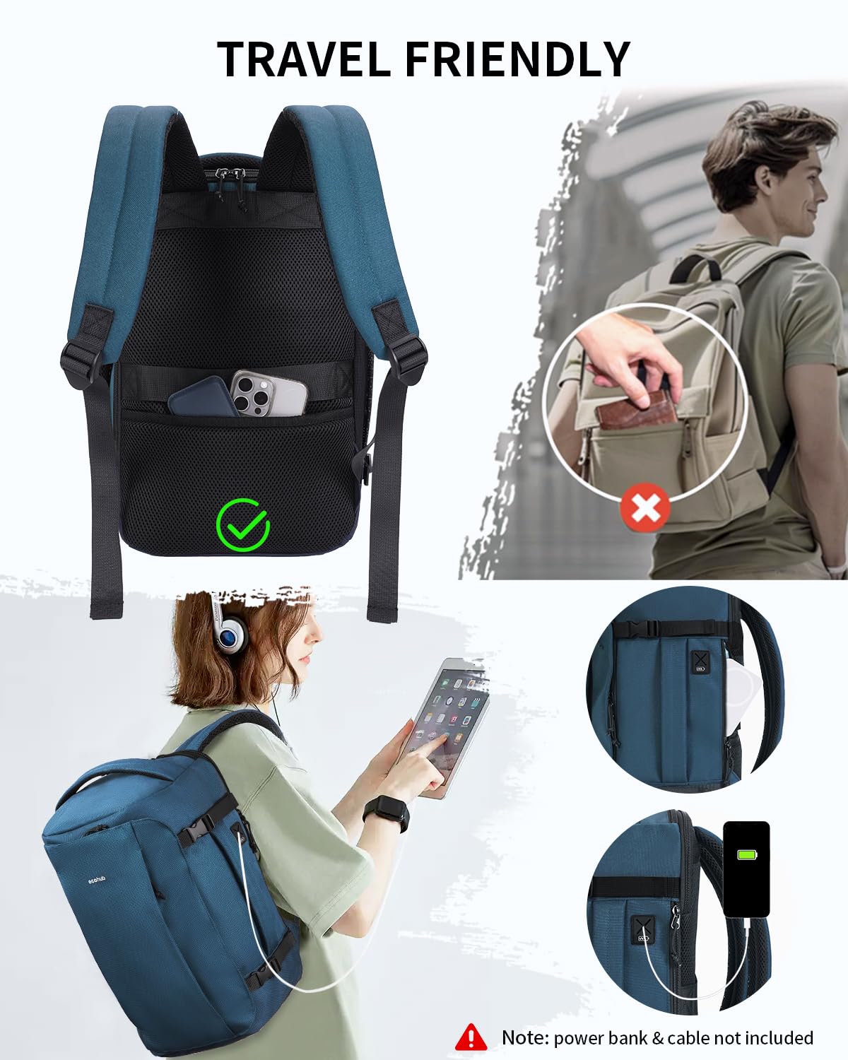 ECOHUB Ryanair Hand Luggage Backpack – Waterproof & Eco-Friendly Travel Backpack