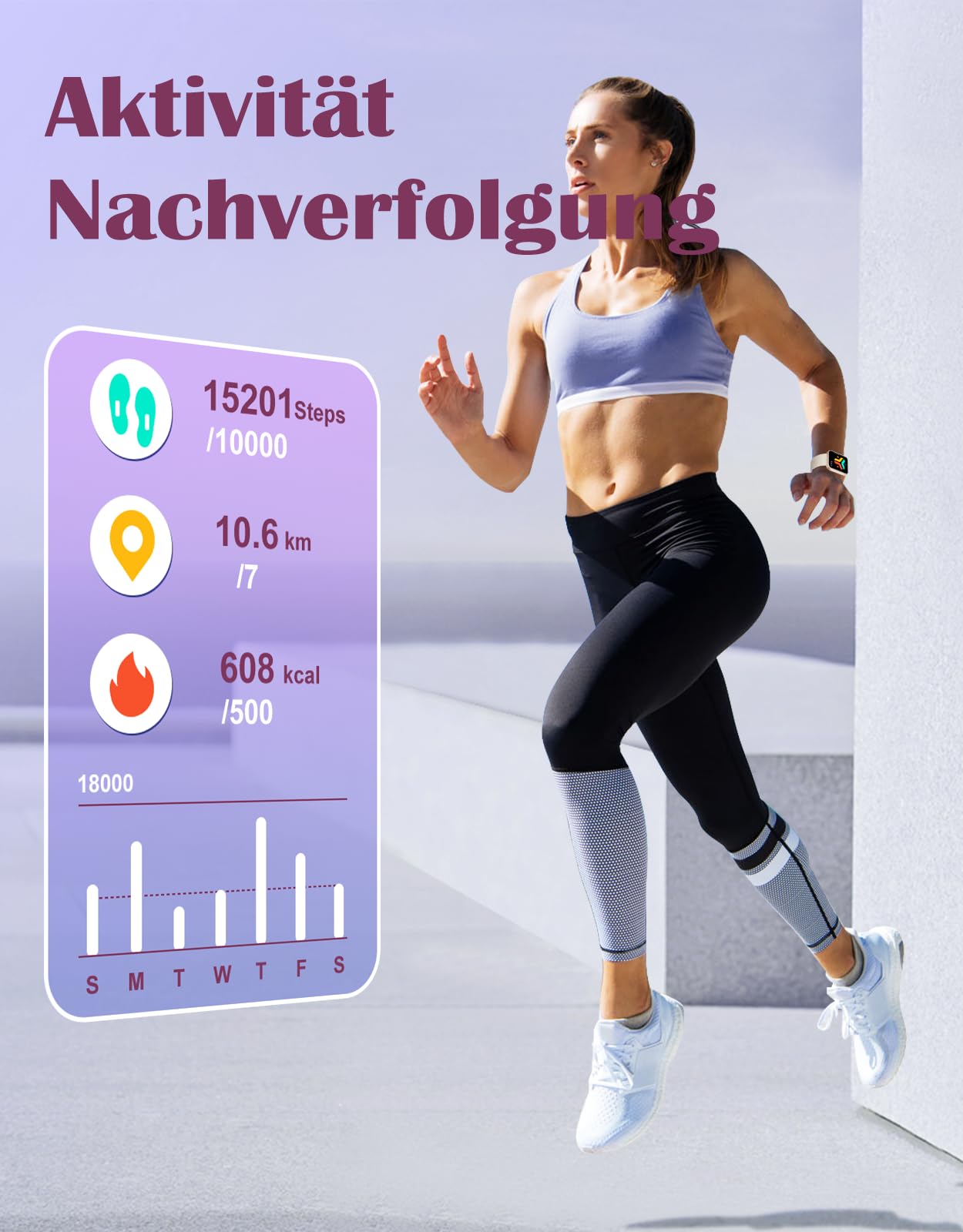 RUIMEN Smartwatch Damen Herren mit Telefonfunktion Fitnessuhr Schrittzähler Uhr mit Pulsmesser SpO2 Messung Schlafüberwachung Nachrichten Multi Trainingsmodi Smart Watch Wasserdicht Für Android iOS