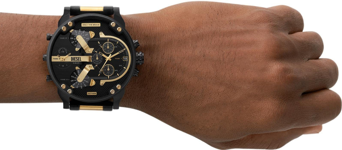 Diesel Mr. Daddy Men's Multifunctional Watch with Silicone, Stainless Steel or Leather Strap