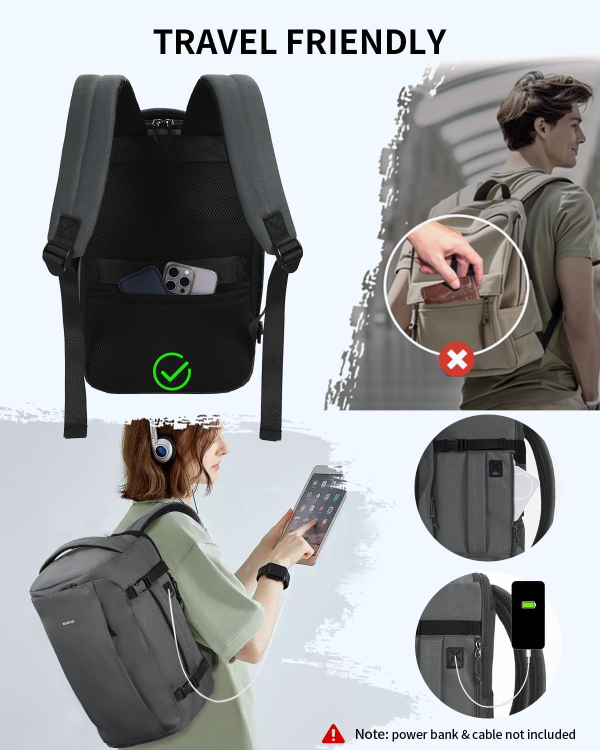 ECOHUB Ryanair Hand Luggage Backpack – Waterproof & Eco-Friendly Travel Backpack