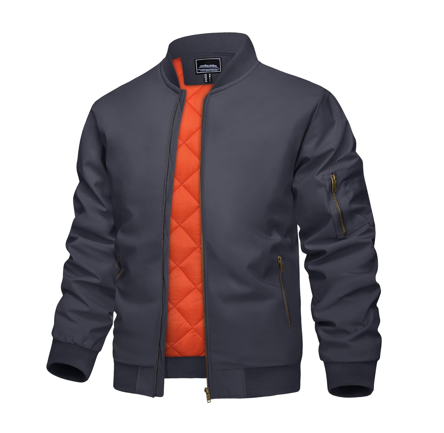 KEFITEVD Men’s Bomber Jacket – Casual Windproof Zip-Up Jacket