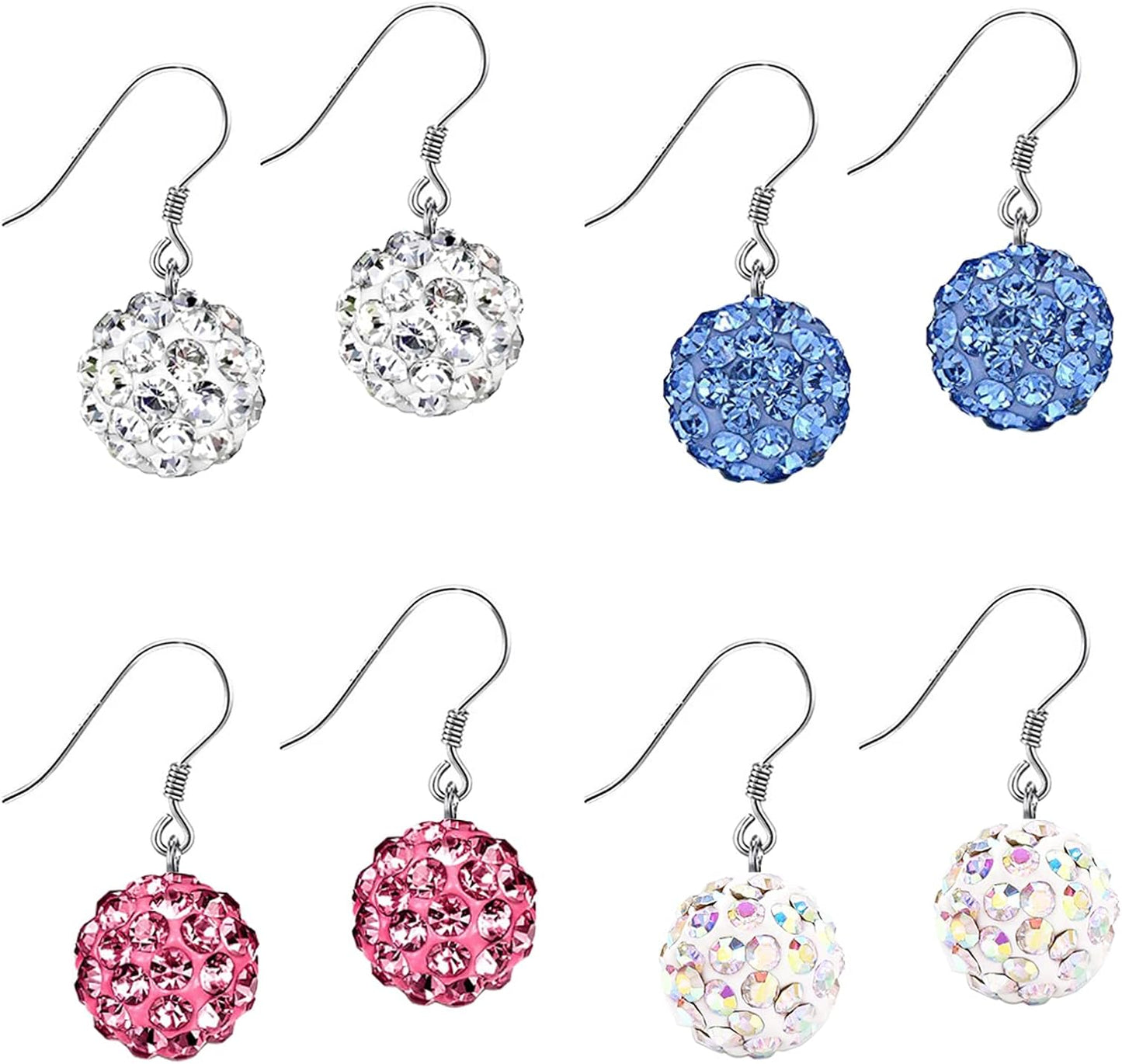 4 Pairs of 925 Sterling Silver Earrings