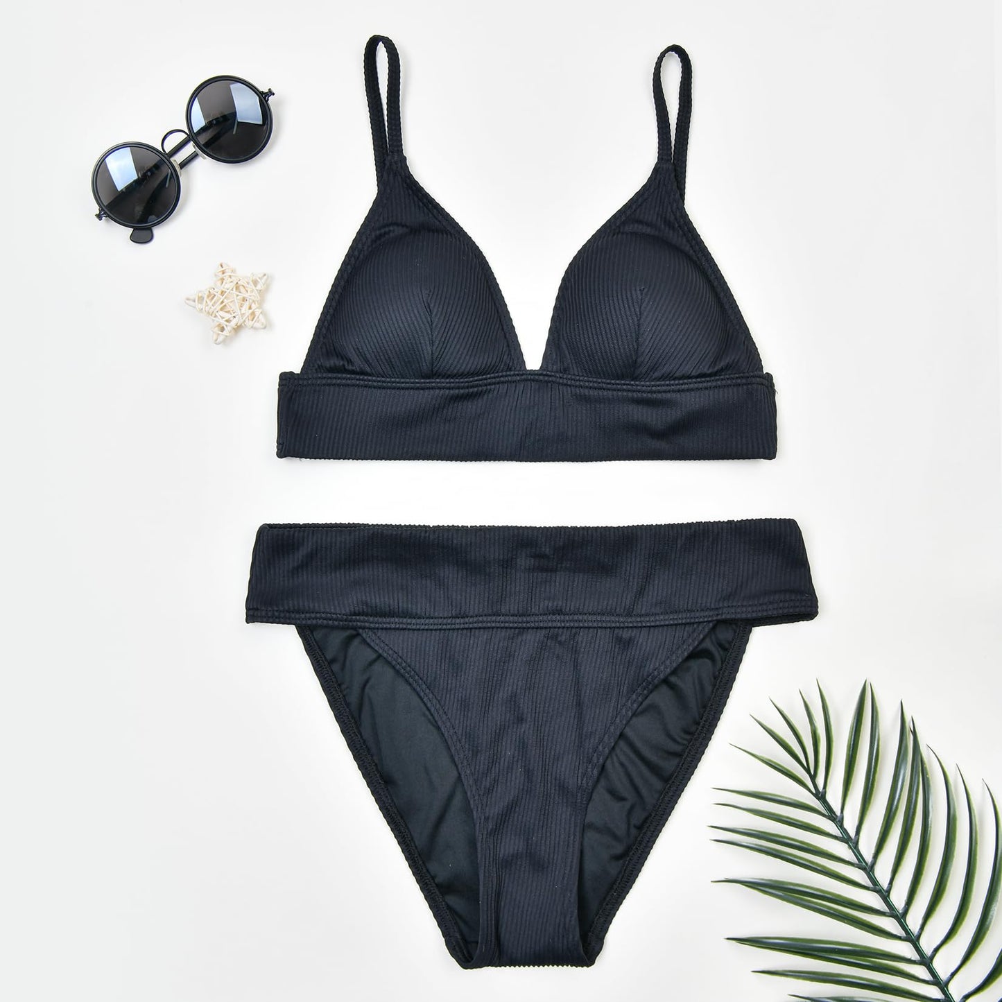 Women's Bikini Set, Triangle Top Wide Underbust Band Swimsuit