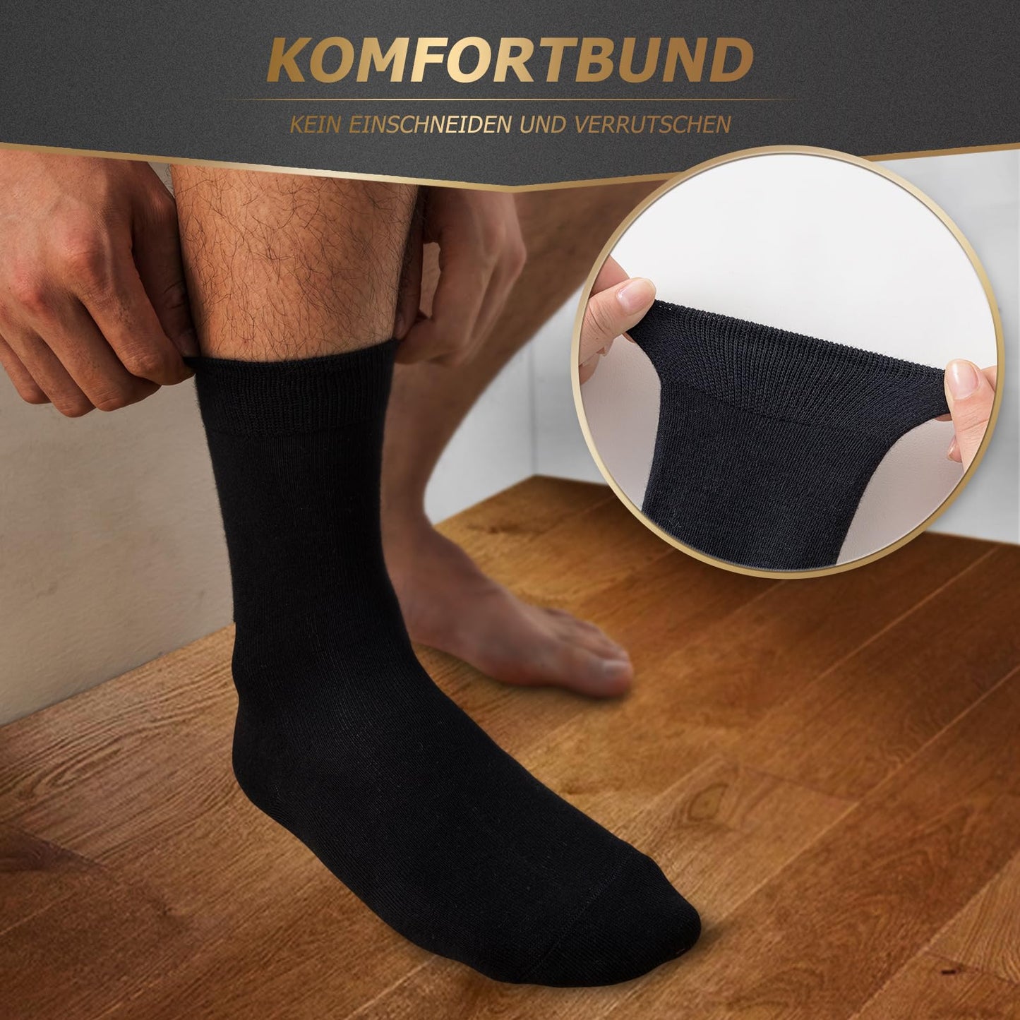 Niorasen Men’s Cotton Socks – 10 Pairs Seamless Business Socks