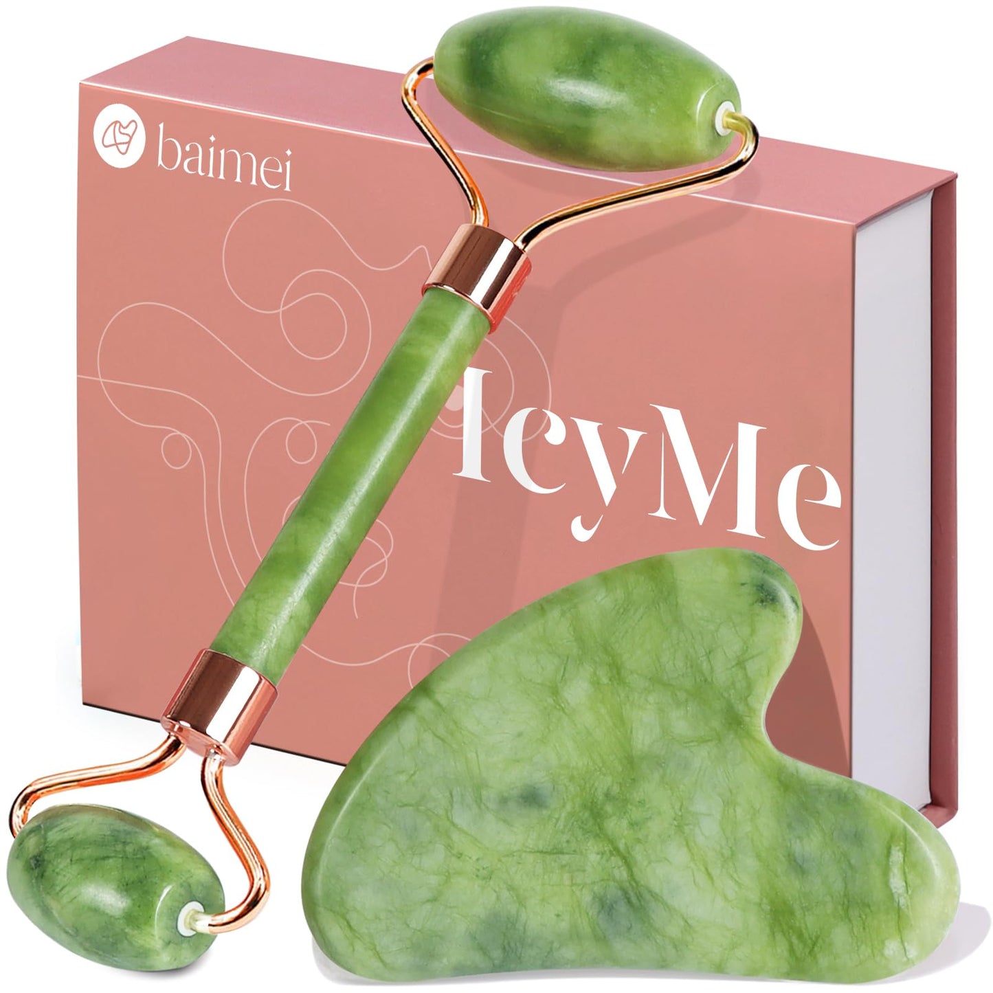 BAIMEI Jade Roller & Gua Sha Set