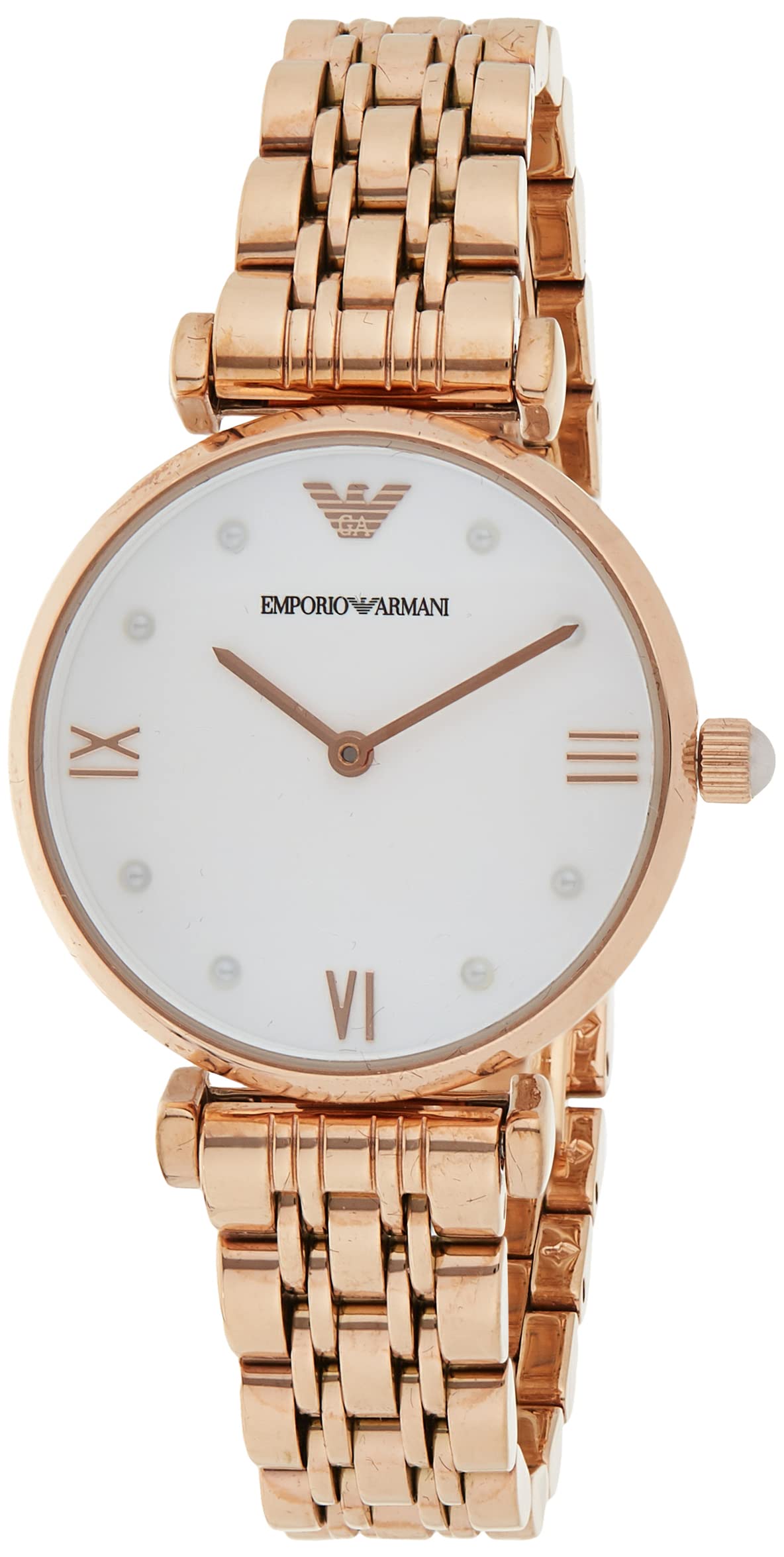 Emporio Armani ladies' two-hand stainless steel watch, 32 mm case size