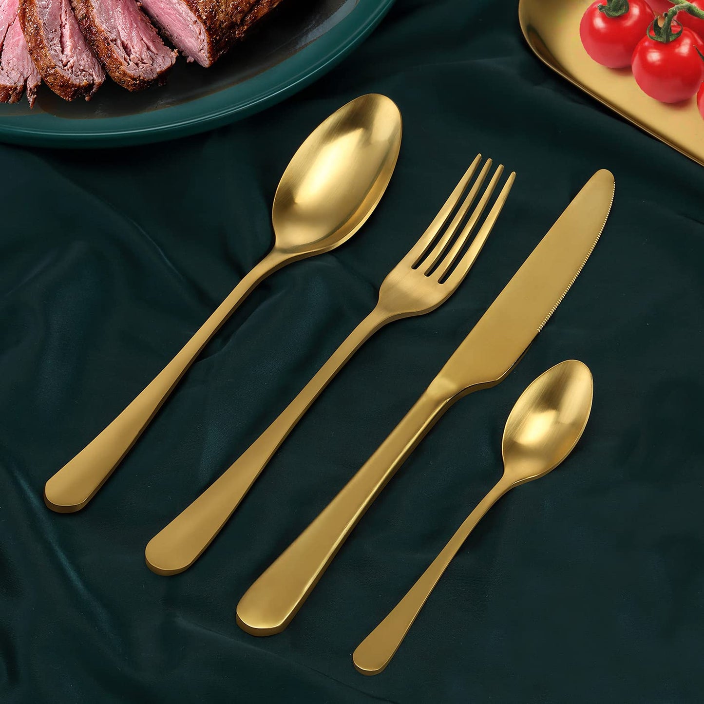 BEWOS Besteck Set für 6 Personen, 30 teilig Essbesteck Set inkl. Messer, Gabel, Löffel, Besteck Edelstahl Spiegelpoliert, Spülmaschinenfest