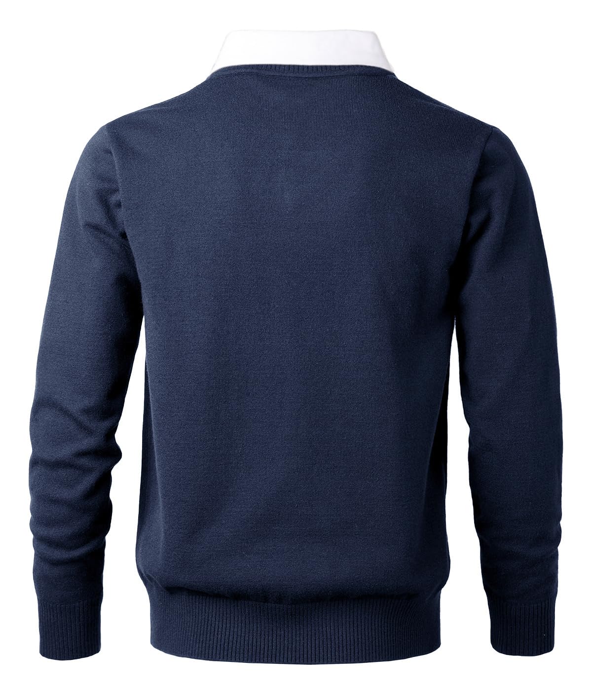 Sungerdasa Men’s 2-in-1 Mock Shirt Collar Sweater – Fine Knit Pullover