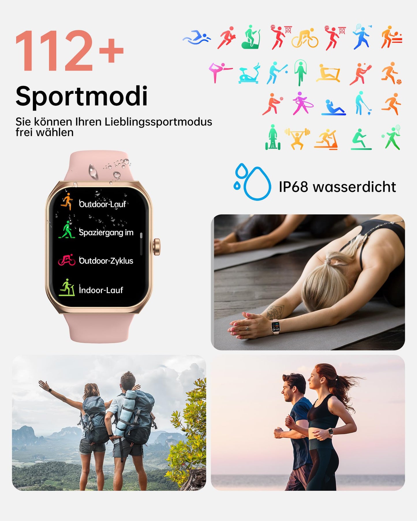 TUYOMA Smartwatch Herren mit Telefonfunktion - 1.91" Smart Watch IP68 Wasserdicht,24h Herzfrequenz, SpO2, Schlafmonitor,SchrittzäHler,112+ Sportarten,Spiele,Kompatibel mit Android IOS
