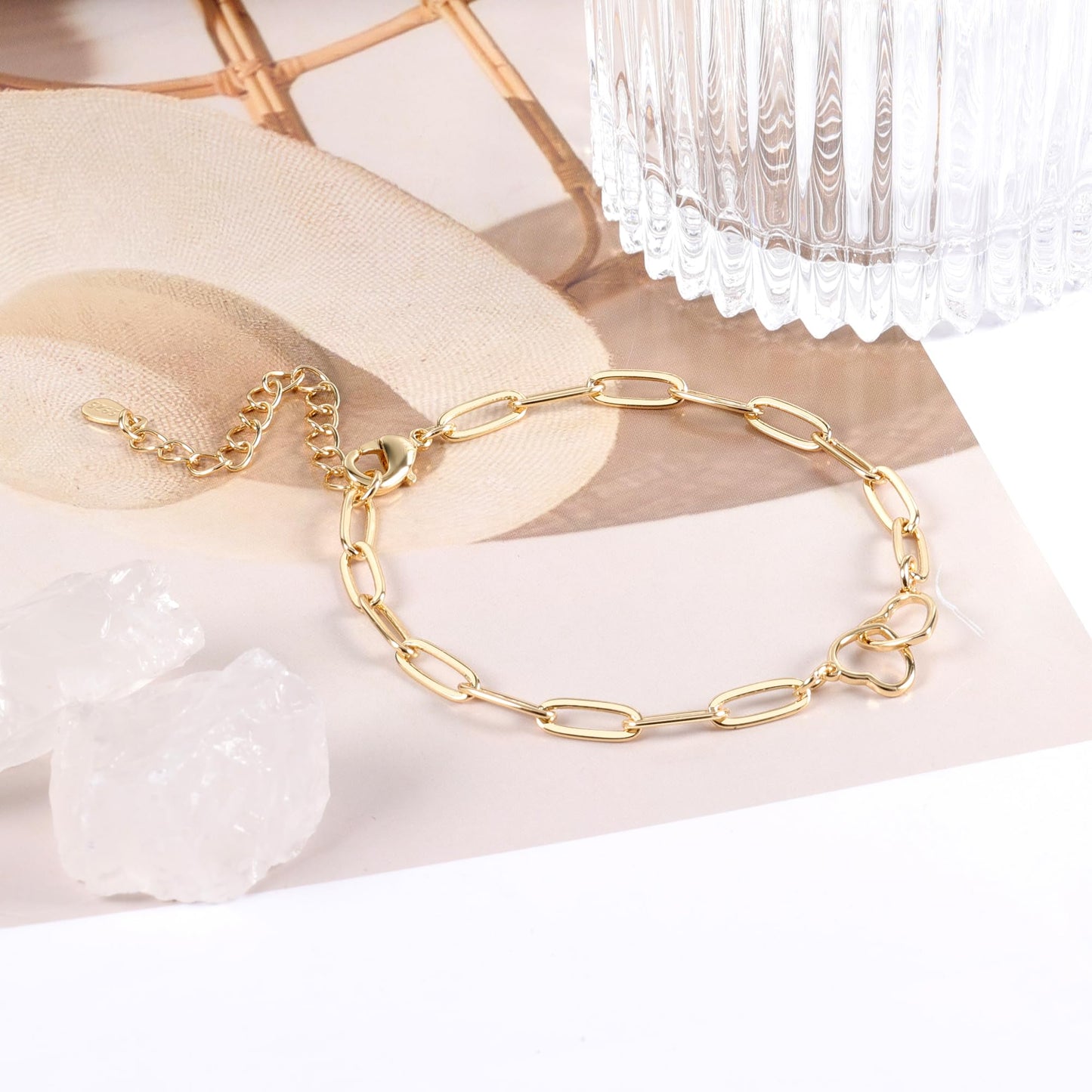 ASH'S CHOICE Double Heart Chain Bracelet