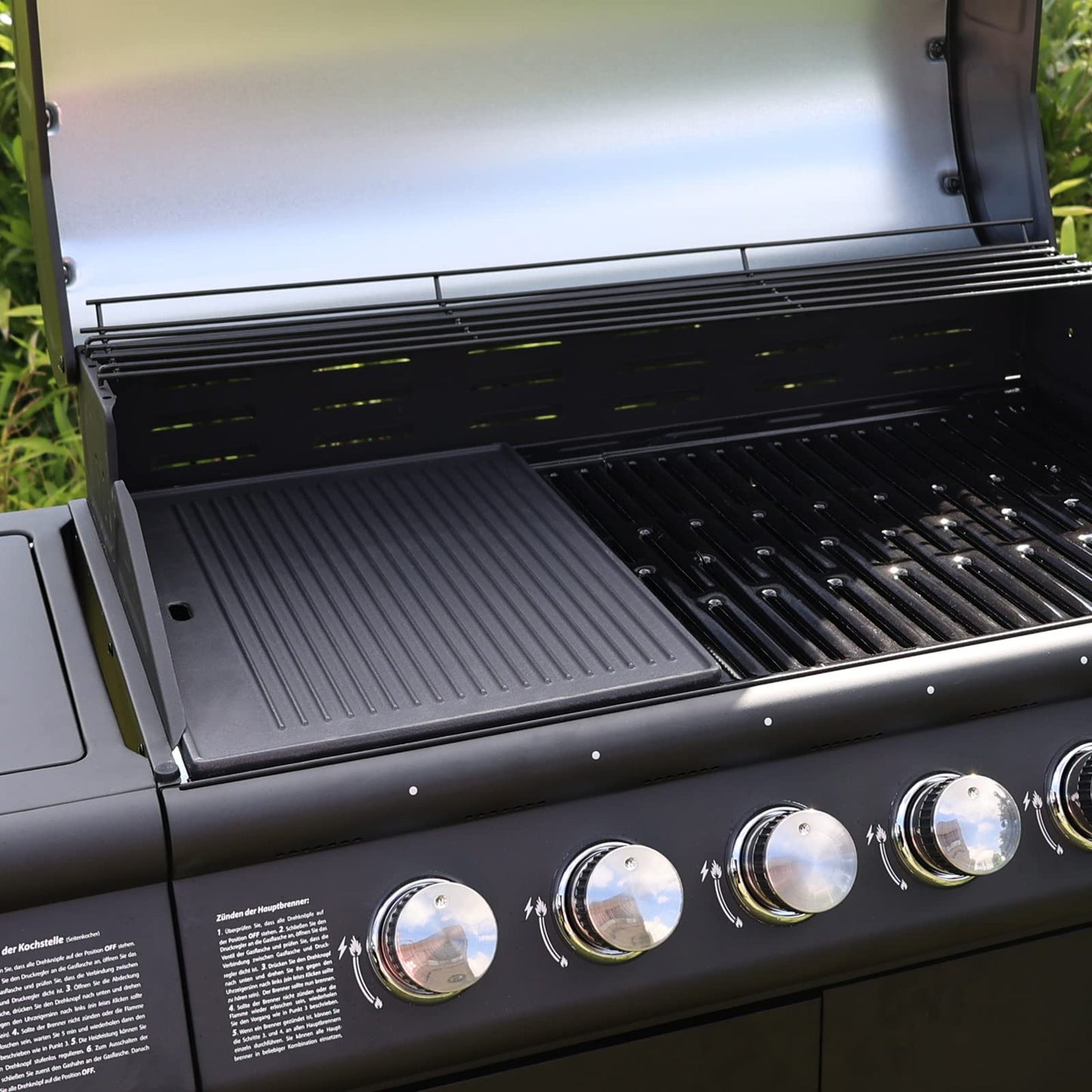 TAINO RED 4+1 Gas Grill Grill Cart BBQ Stainless Steel Burner Gas Grill with Side Burner