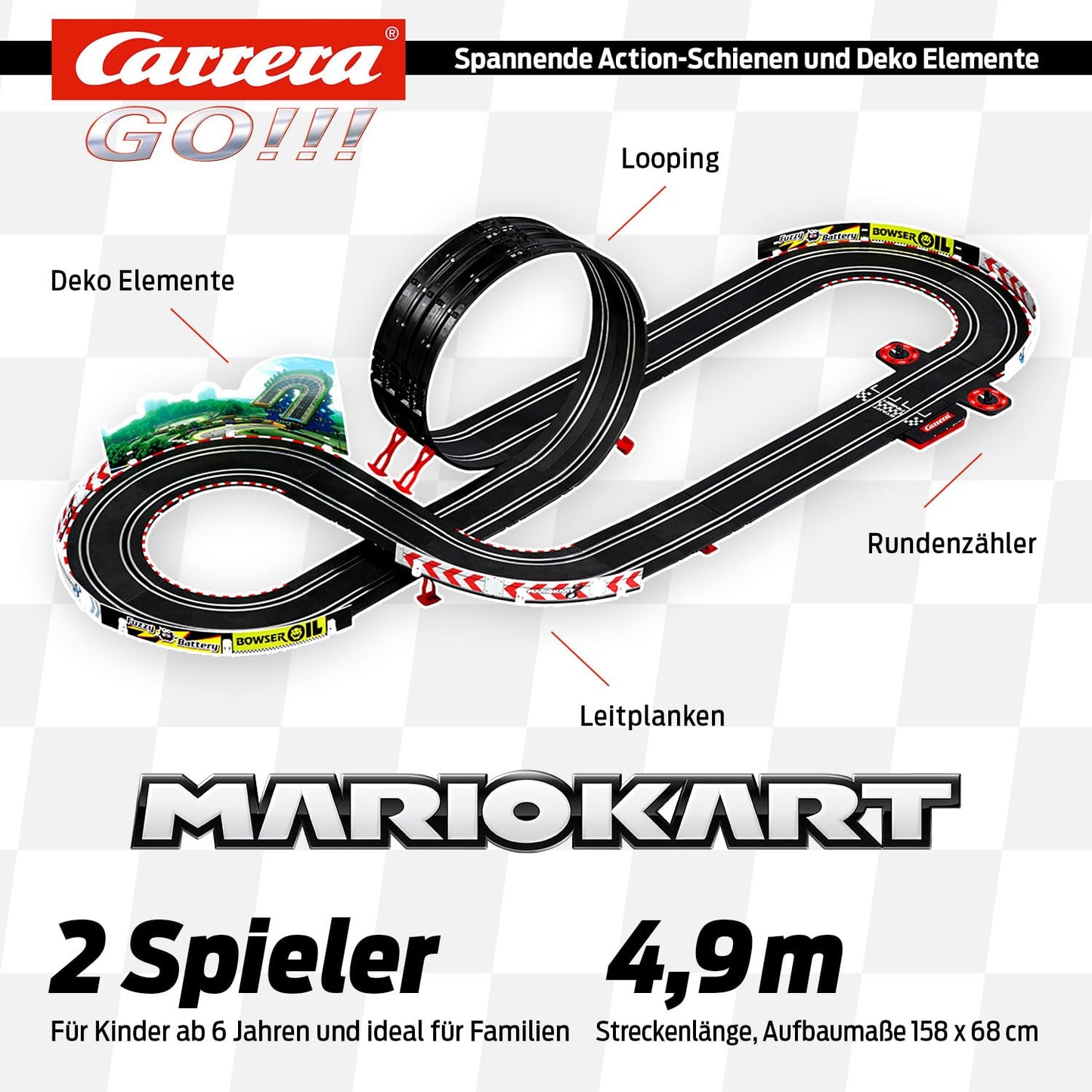 Carrera - 20062492 - Carrera 20062492 Nintendo Mario Kart 8, Mehrfarbig, 58 x 10 x 40 cm