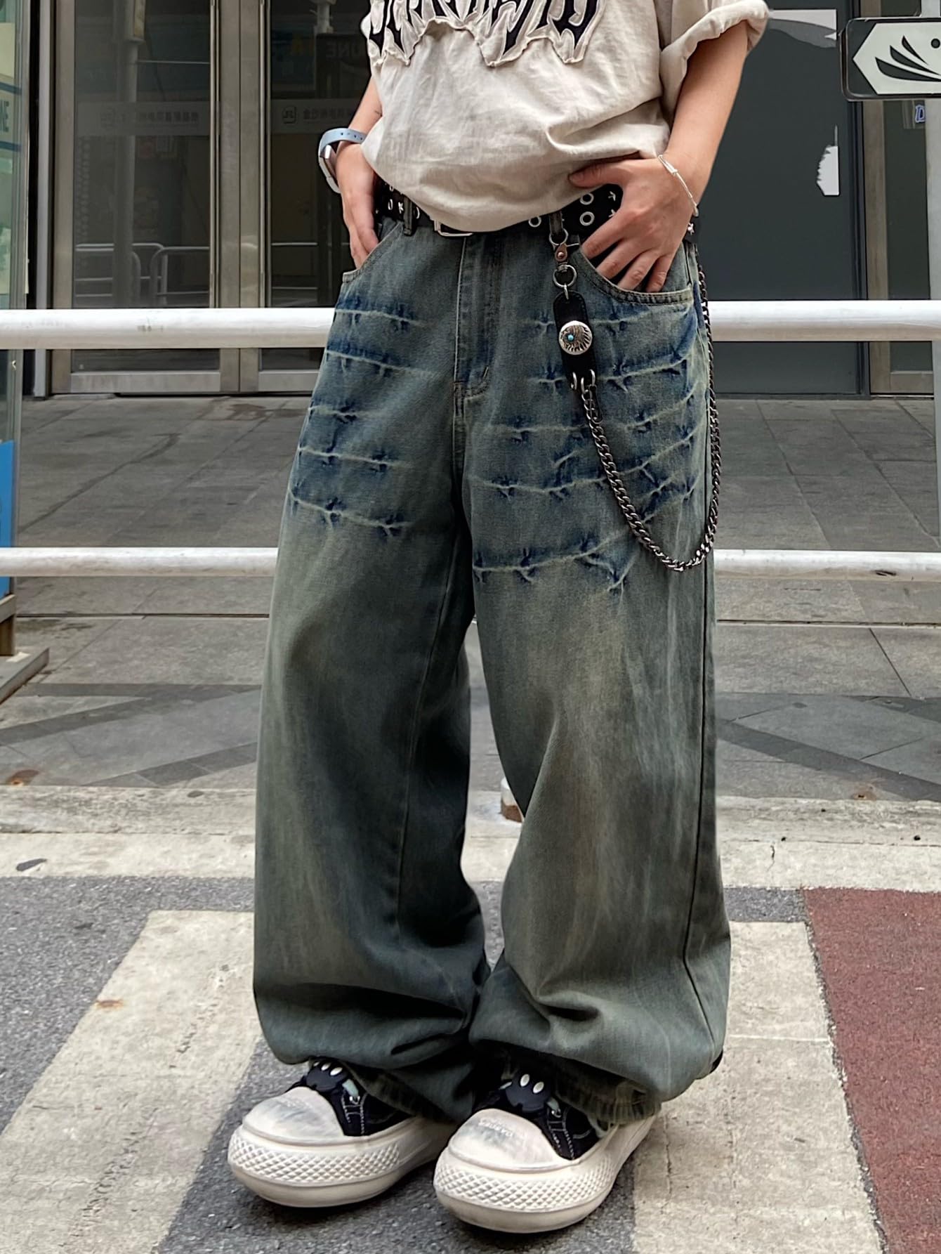 Zewool Men’s Distressed Baggy Jeans