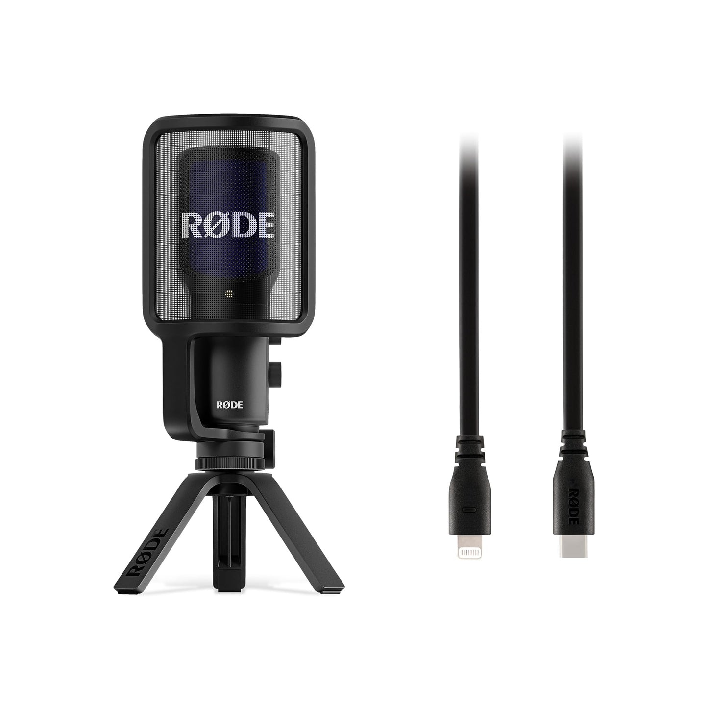 RØDE NT-USB+ Professionelles USB-Mikrofon für Profi-Audioaufnahmen direkt auf dem Computer oder Mobilgerät, schwarz