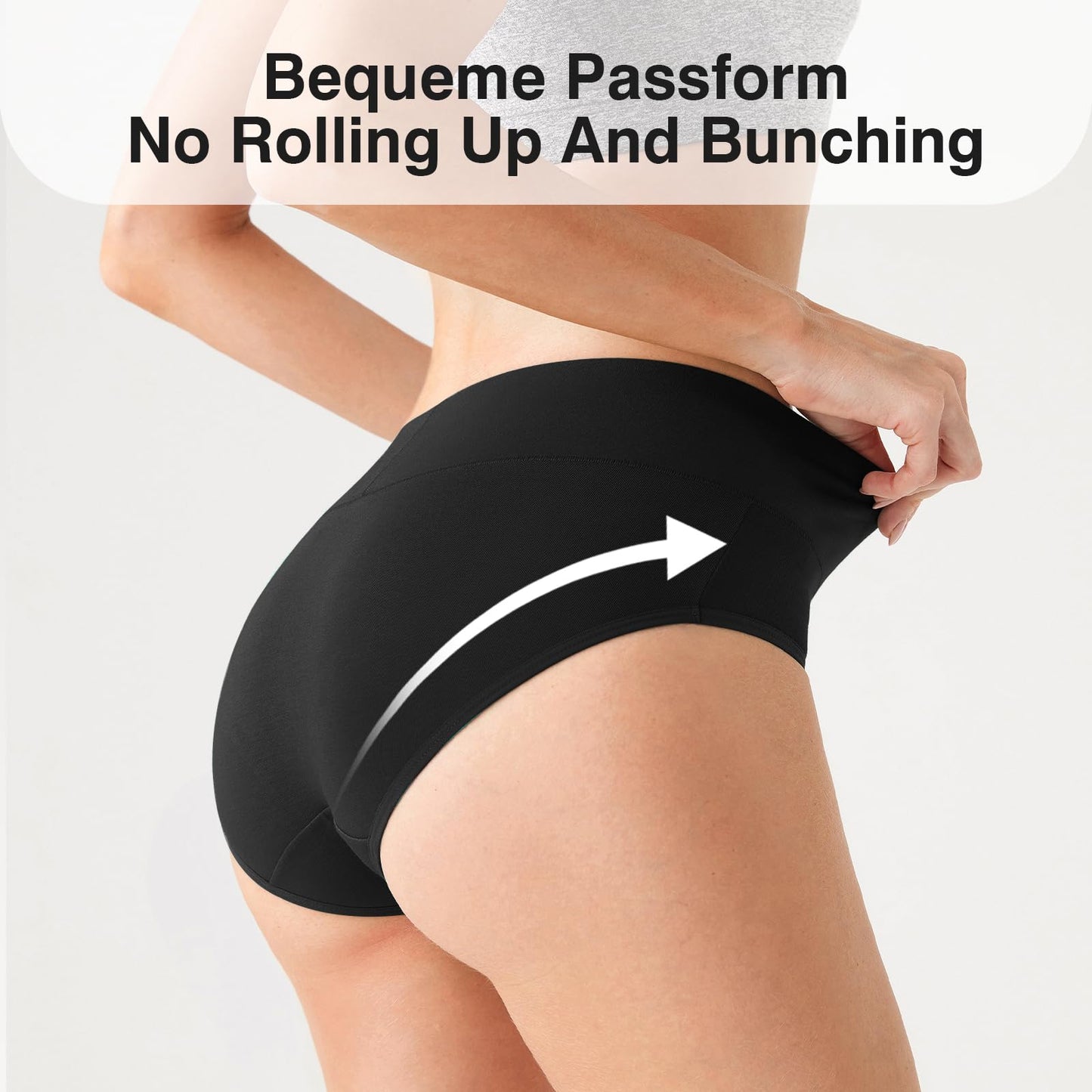 Women's High Waist Cotton Briefs Underwear 6-Pack